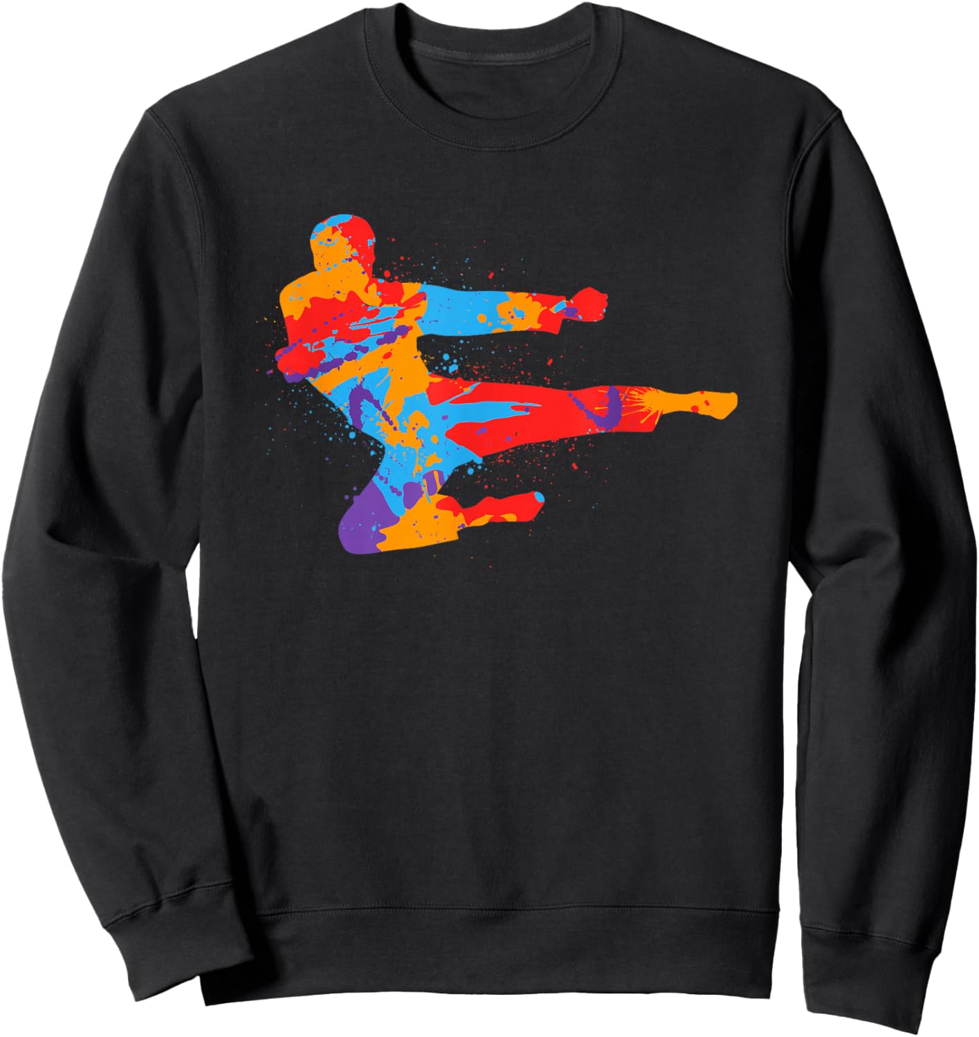 Taekwondo Colorful Martial Arts Men Kids Boys Karate Sweatshirt - Sweatshirt | Black