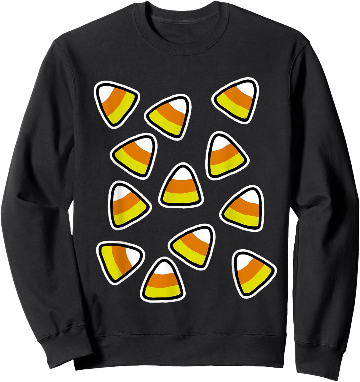 Candy Corn Costume Trick Or Treating Halloween Party Funny Sweatshirt - Sweatshirt | Black