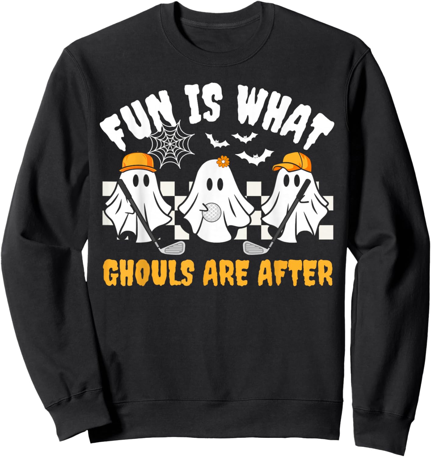 Ghost Golf Ball Player Funny Halloween Costume Women Sweatshirt - Sweatshirt | Black