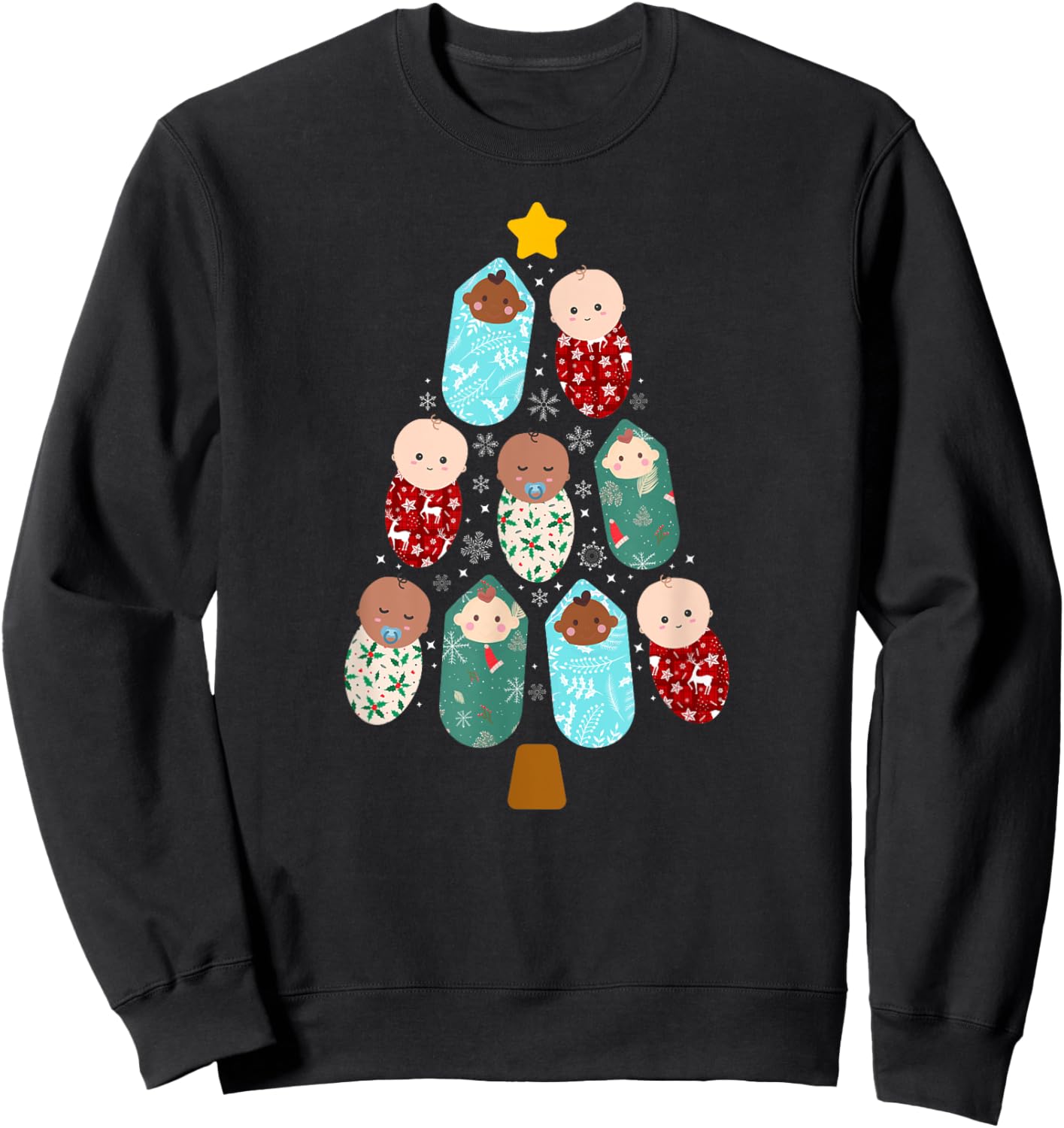 L&D Nurse Christmas Tree Labor And Delivery Nurse Xmas Party Sweatshirt - Sweatshirt | Black