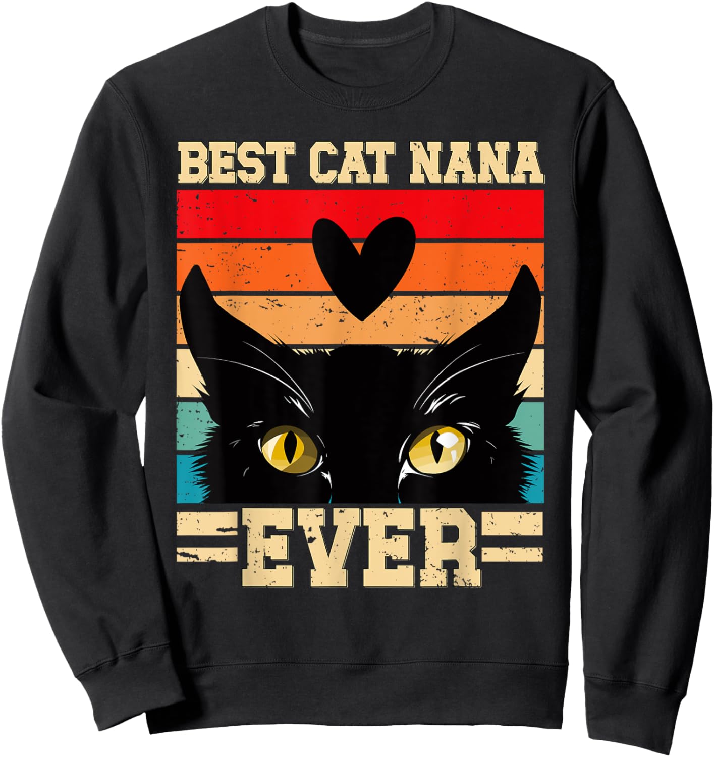 Best Cat Nana Ever Cat Lover Nana Cat Nana Grandma Women Sweatshirt - Sweatshirt | Black