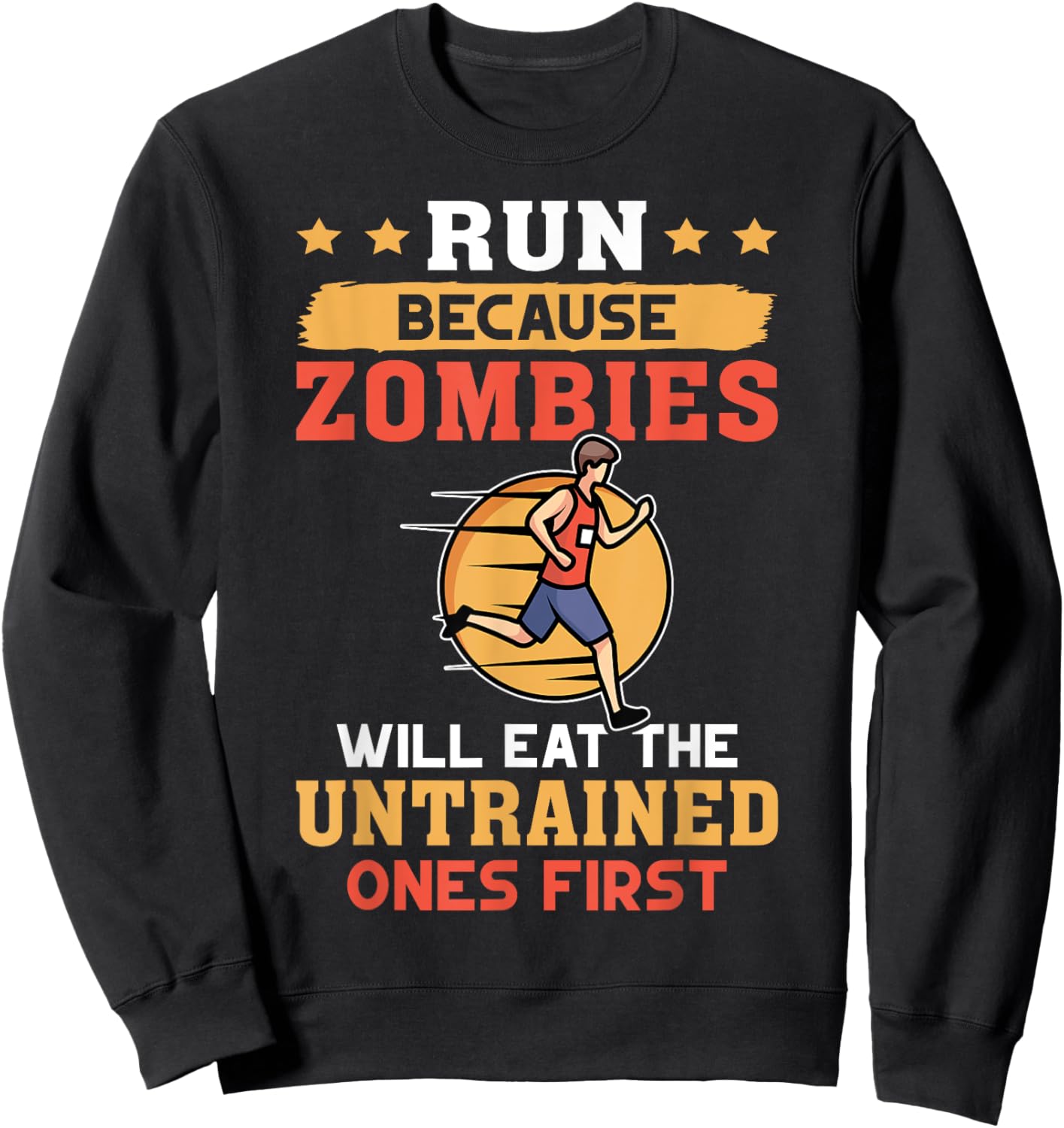 Running Zombie Marathon Runner Sweatshirt - Sweatshirt | Black