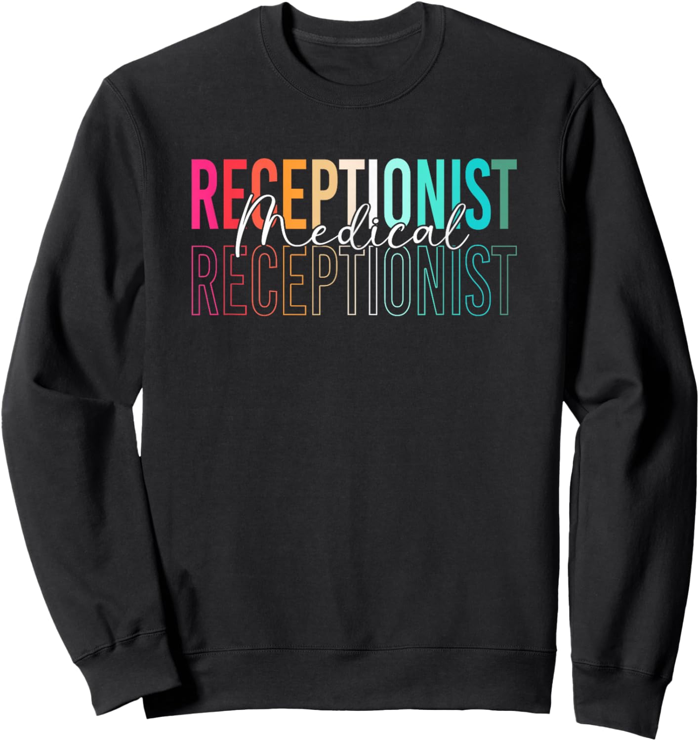 Retro Med Receptionist Front Desk Medical Receptionist Sweatshirt - Sweatshirt | Black