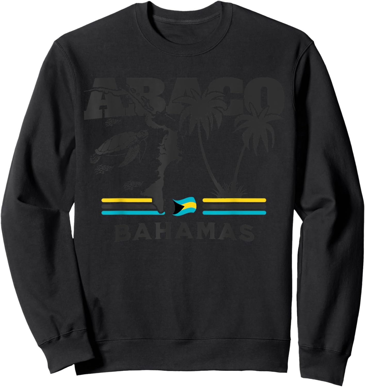 Bahamas Souvenir : Abaco Bahamas Flag Bahamas Independence Sweatshirt - Sweatshirt | Black