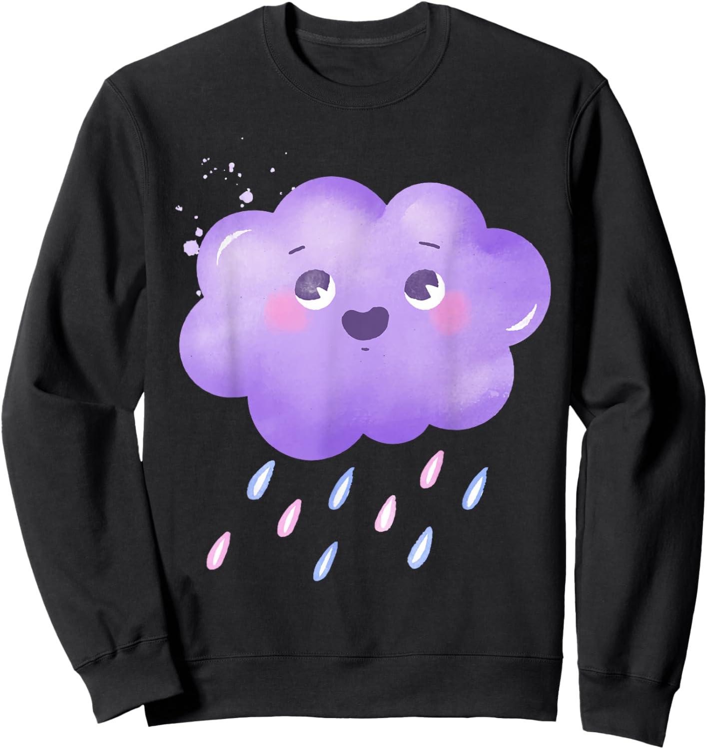 Funny Purple Clouds Rain Drop Boy Girl Kids Sweatshirt - Sweatshirt | Black