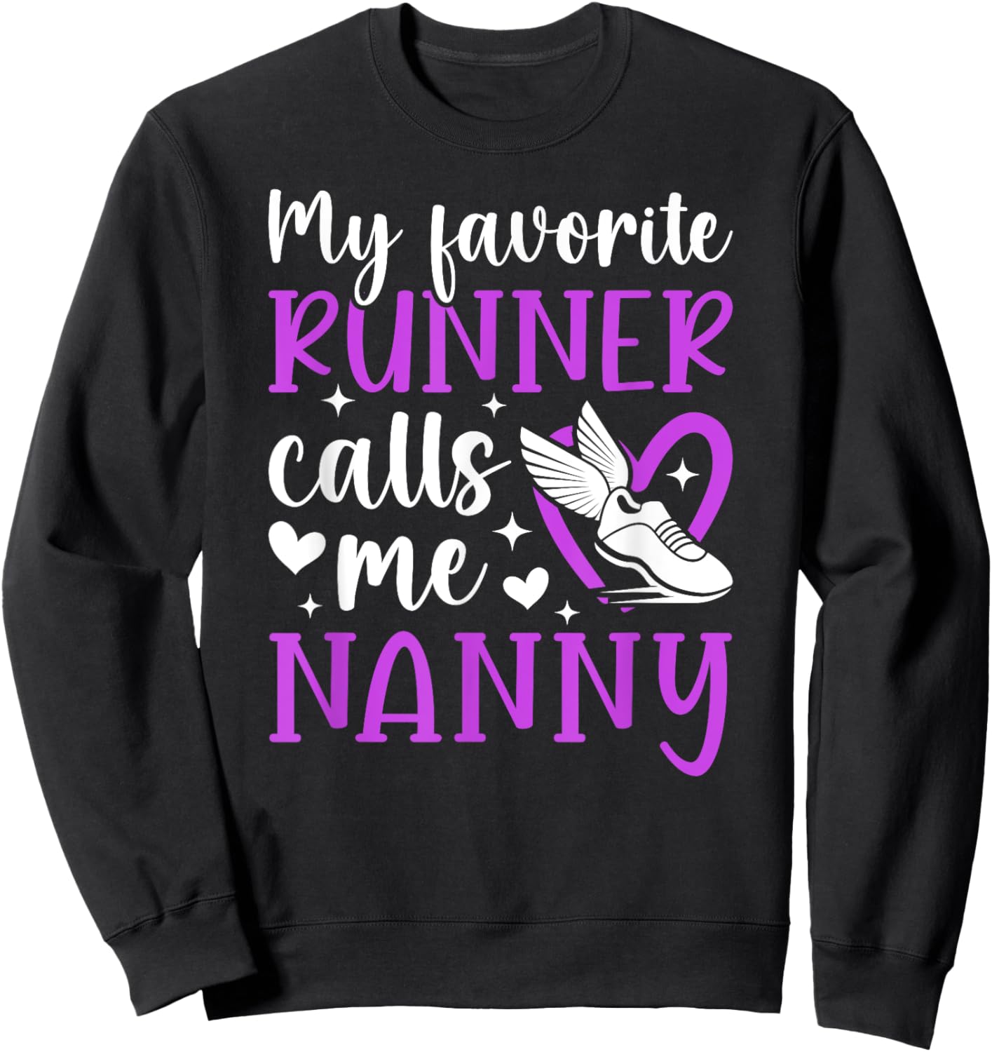Proud Cross Country Nanny Of A Cross Country Runner Nanny Sweatshirt - Sweatshirt | Black