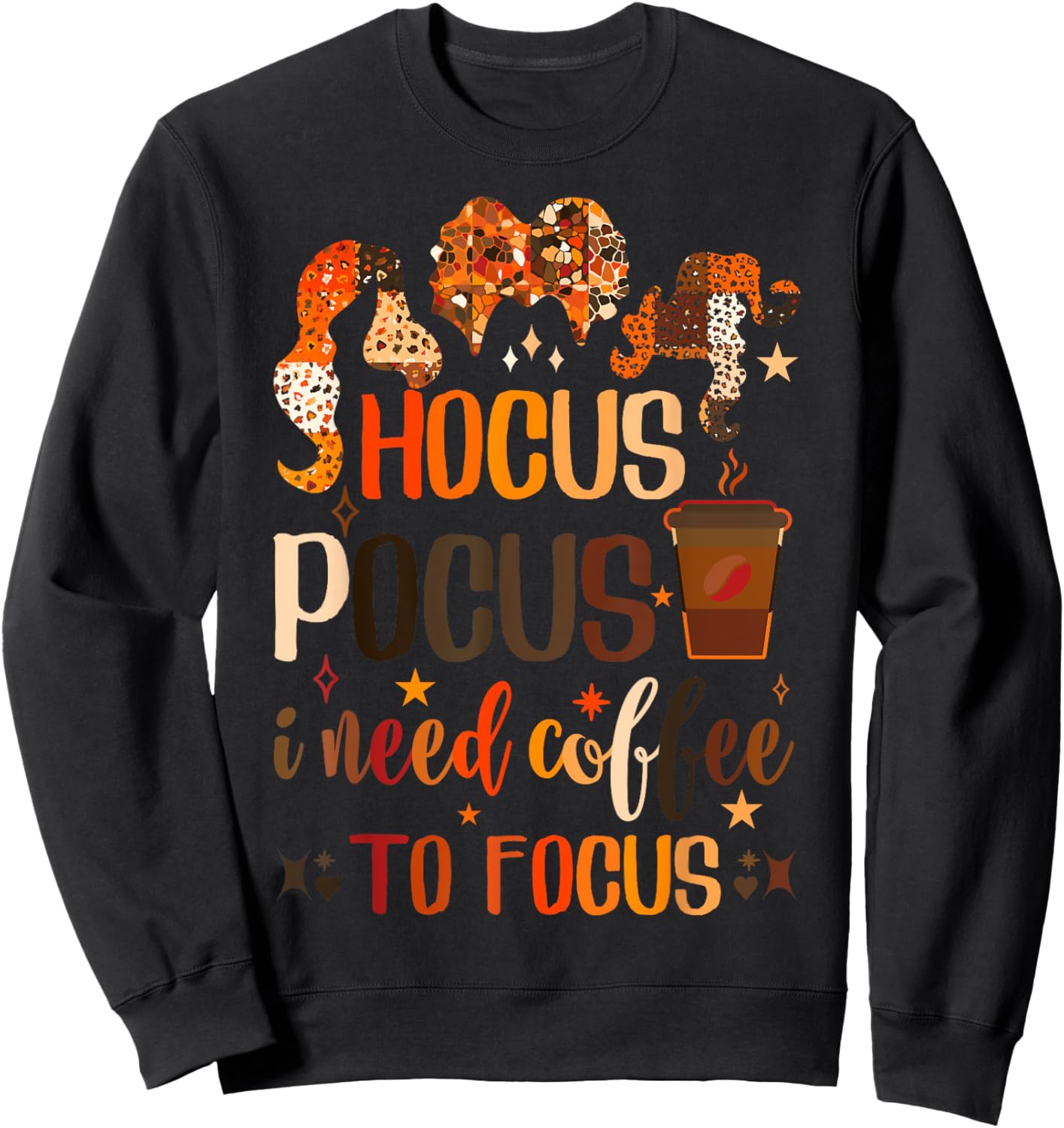 Hocus Pocus I Need Coffee To Focus Sweatshirt - Sweatshirt | Black