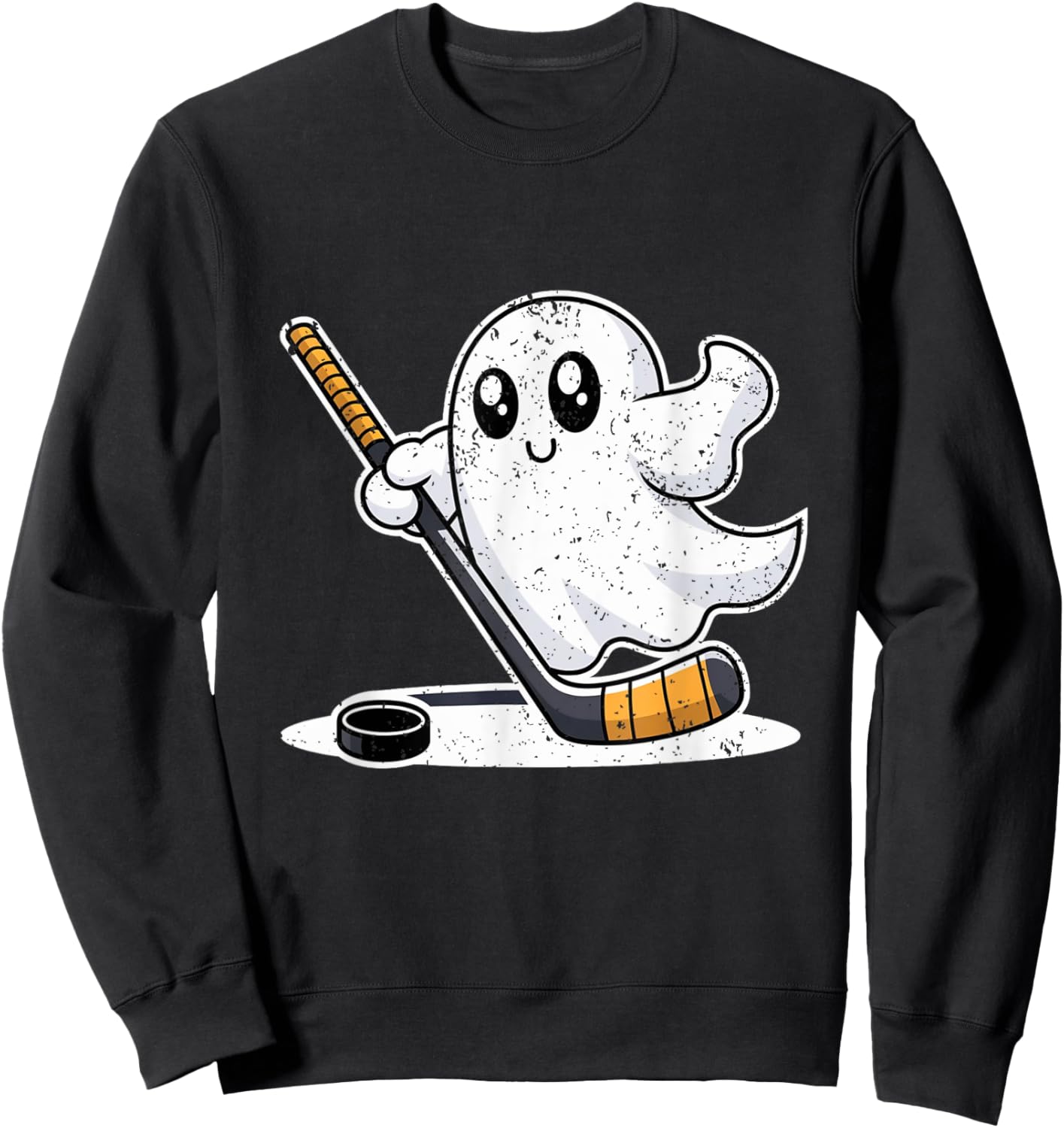 Ghost Playing Ice Hockey Halloween Costume Sports Men Boys Sweatshirt - Sweatshirt | Black