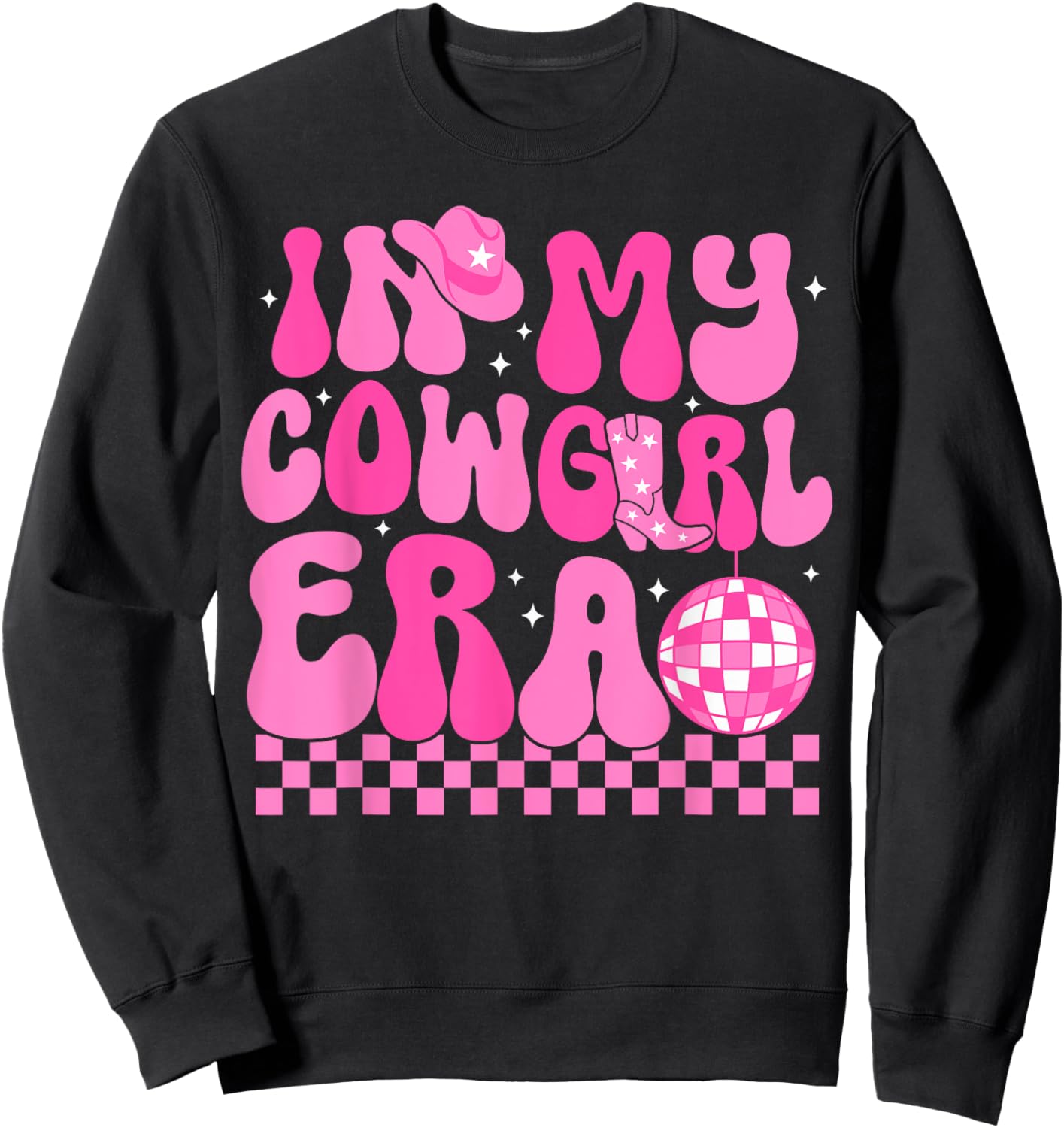 Cowgirls Shirt In My Cowgirl Era Groovy Cute Western Rodeo Sweatshirt - Sweatshirt | Black