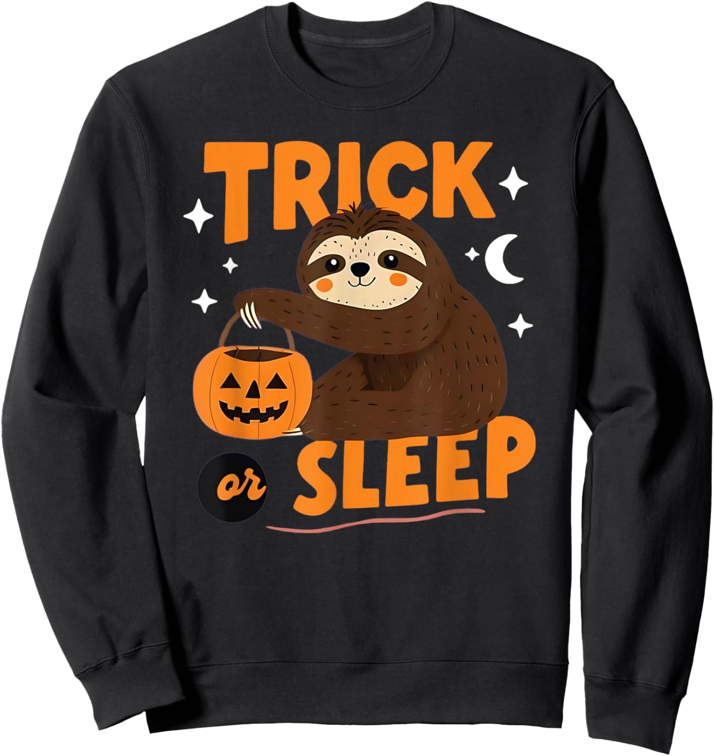 Trick or Sleep Halloween Sloth Sweatshirt - Sweatshirt | Black