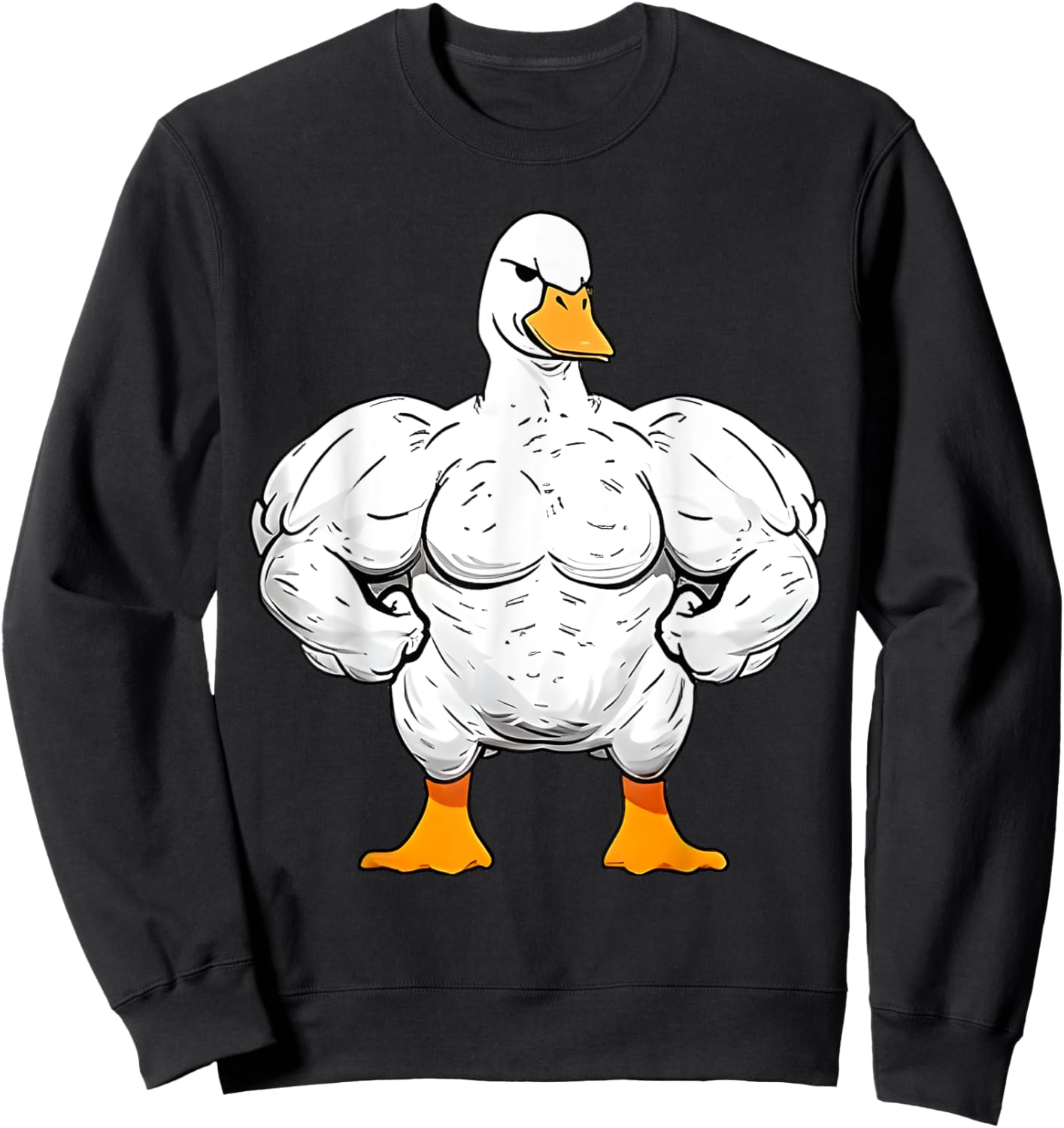 Strong Duck Gym Outfits Gym Lover Quackin Duck Weightlifting Sweatshirt - Sweatshirt | Black