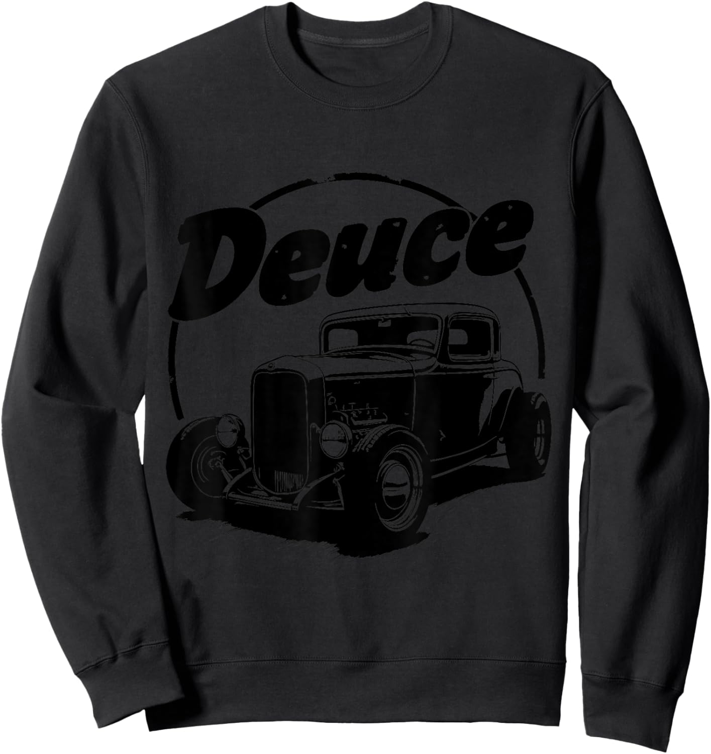 Deuce Hot Rod Retro Classic Car Graphic Classic Deuce Coupe Sweatshirt - Sweatshirt | Black