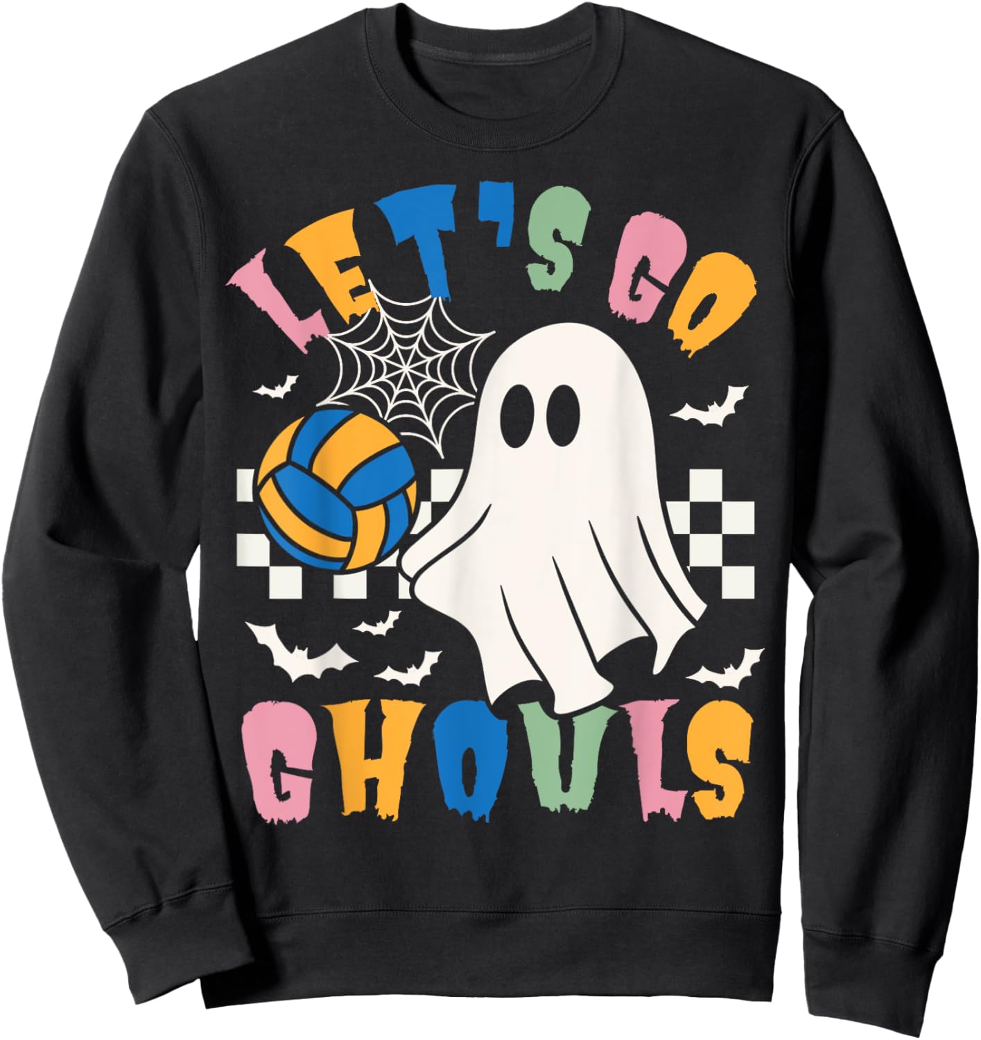Funny Ghost Volleyball Halloween Costume Men Women & Kids Sweatshirt - Sweatshirt | Black