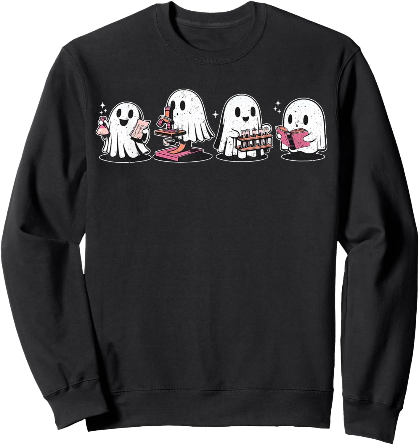 Cute Halloween Science Chemistry Ghost Laboratory Teacher Sweatshirt - Sweatshirt | Black