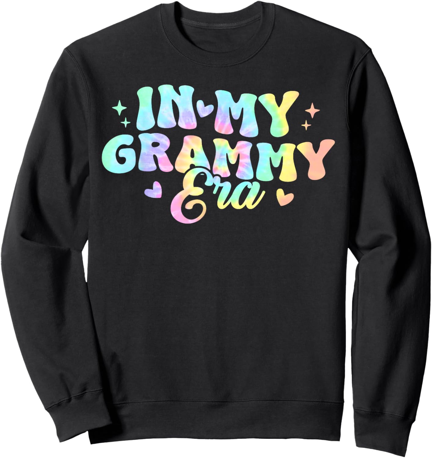 Retro Groovy In My Grammy Era Tie Dye Sweatshirt - Sweatshirt | Black