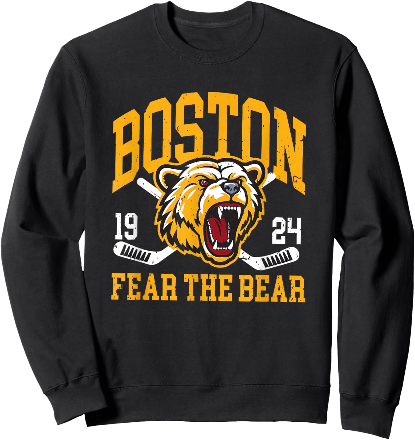 Boston Ice Hockey Fear the Bear Sweatshirt - Sweatshirt | Black