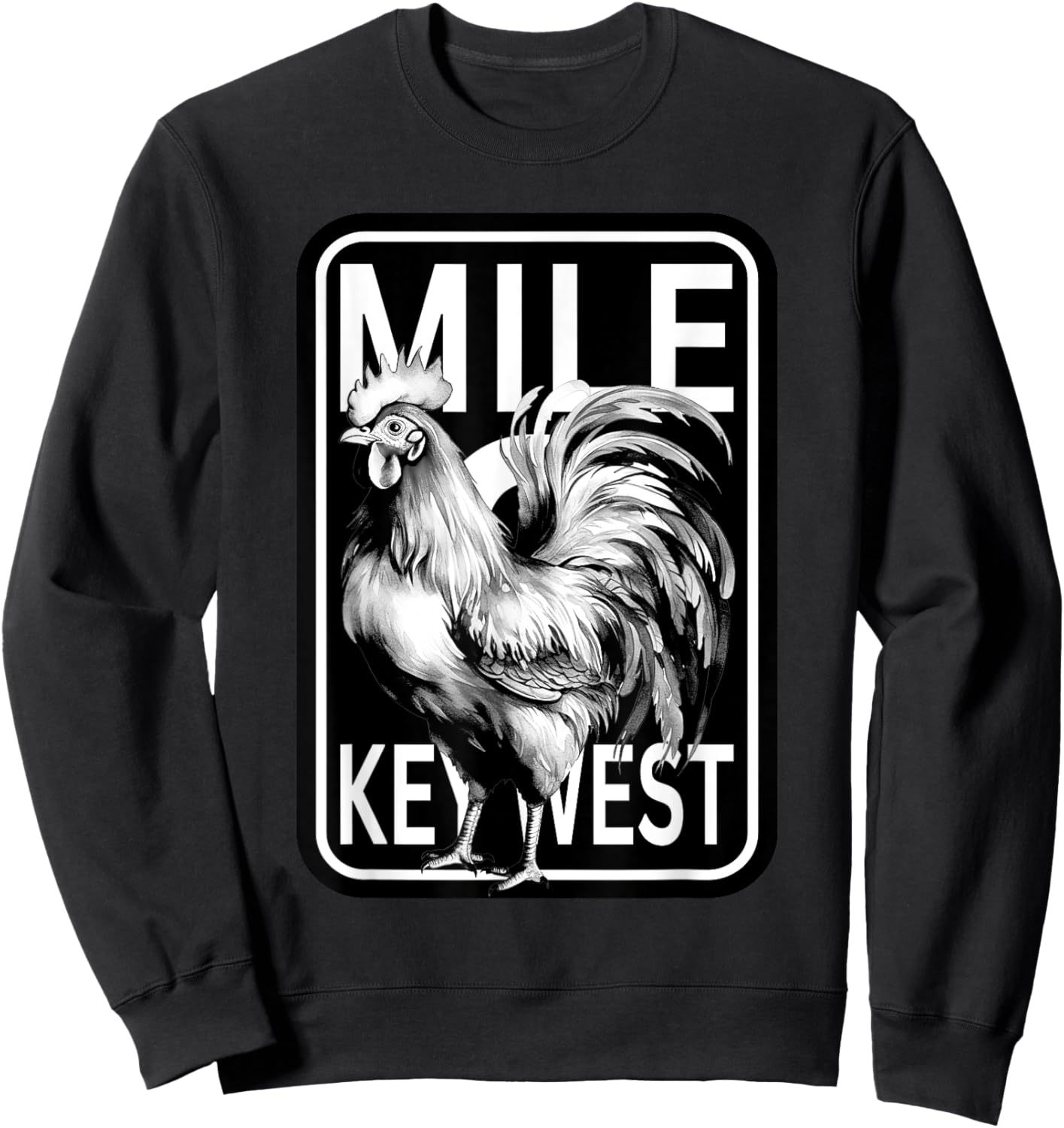 Key West Florida rooster chicken mile 0 marker family 2025 Sweatshirt - Sweatshirt | Black