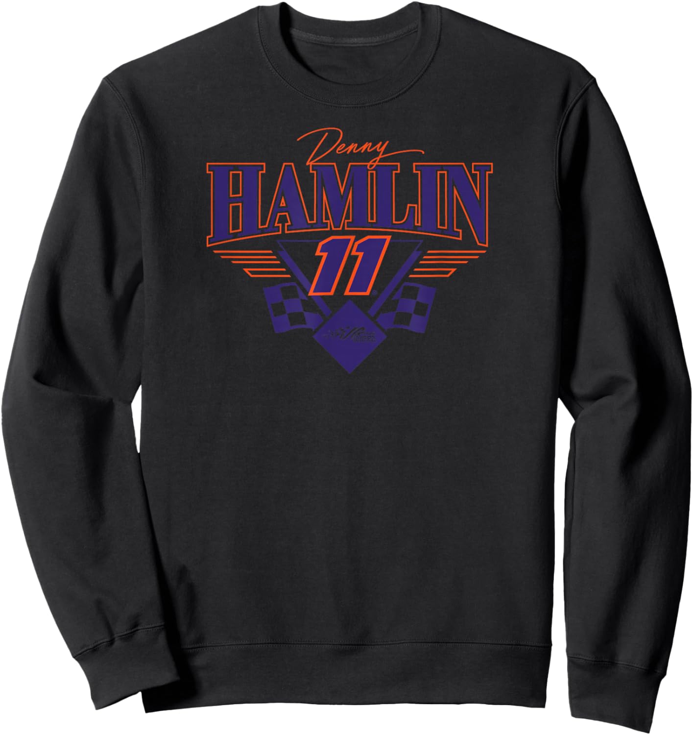 NASCAR - Denny Hamlin 11 Joe Gibbs Racing Triangle White Sweatshirt - Sweatshirt | Black