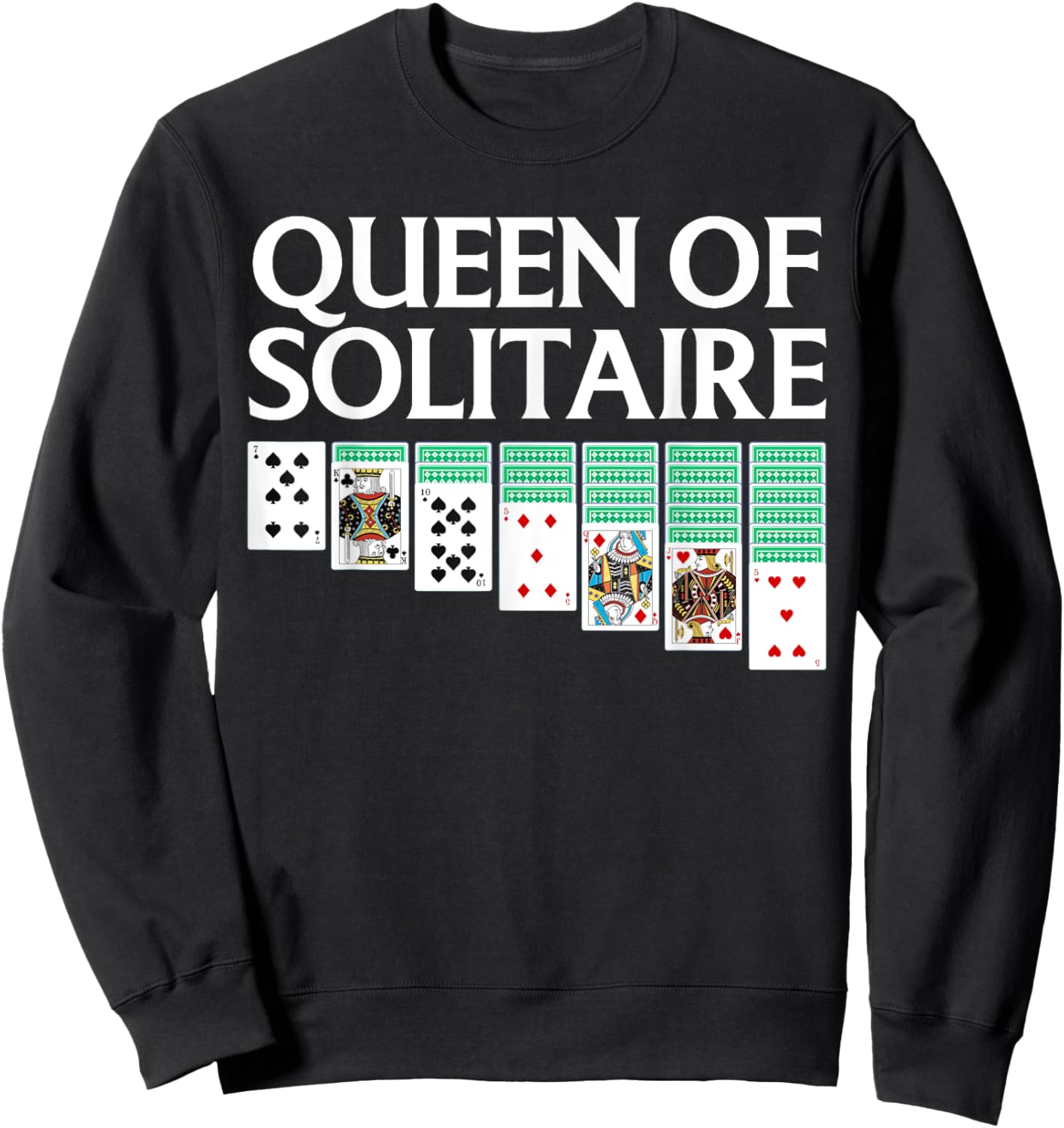 Cool Solitaire Art Girl Solitaire Player Solitaire Sweatshirt - Sweatshirt | Black