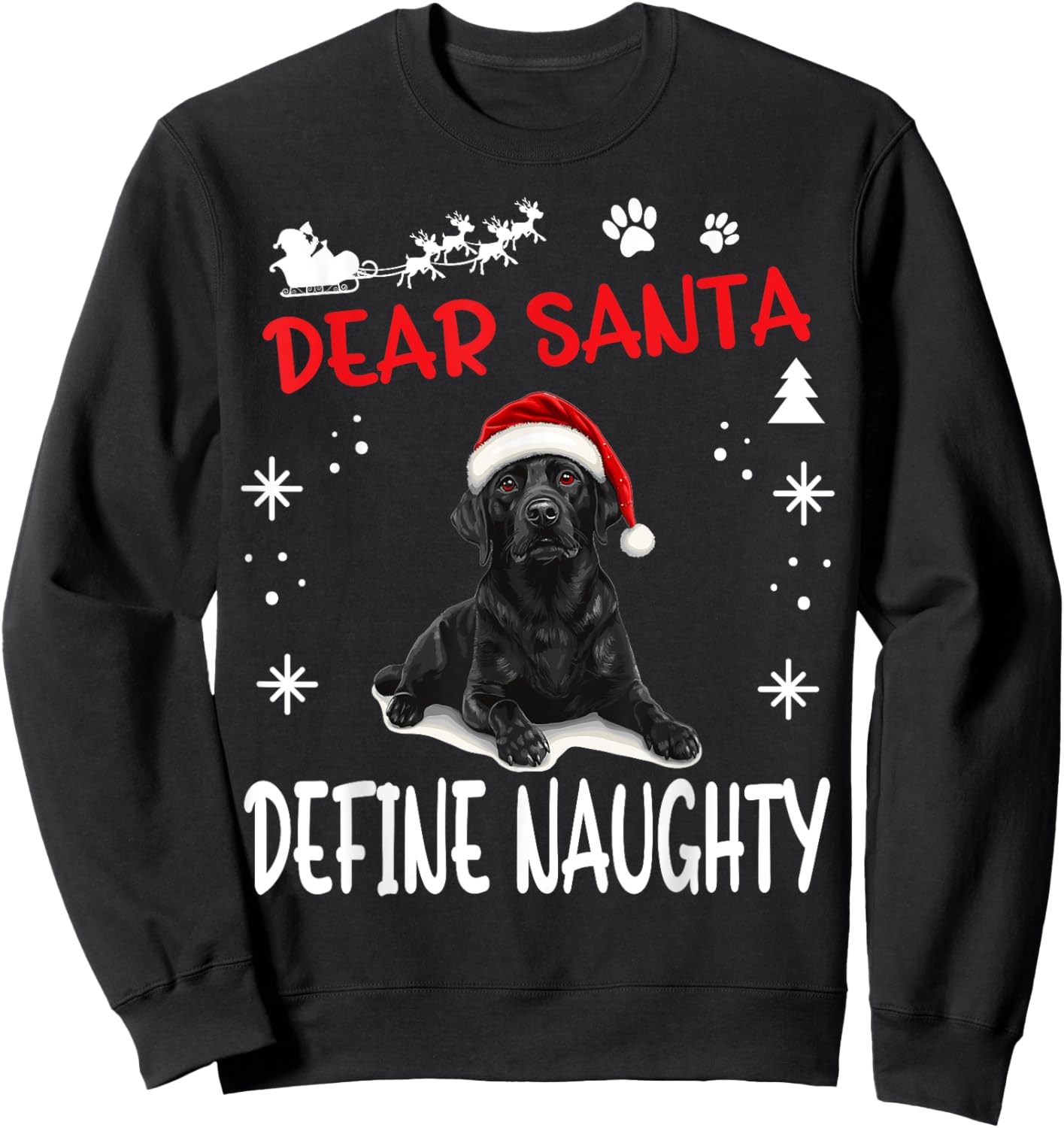 Cute Labrador Retriever Dog Christmas Dear Santa Define Sweatshirt - Sweatshirt | Black