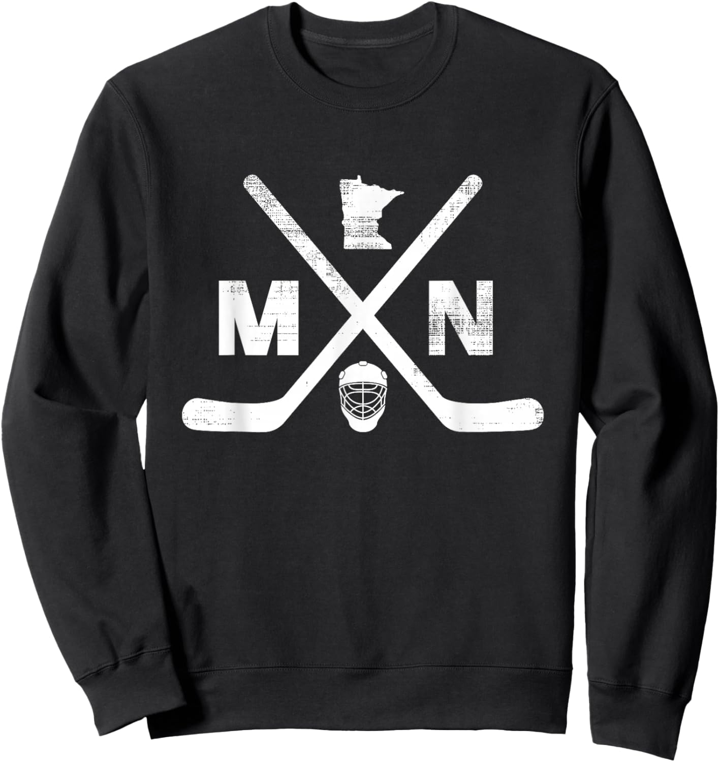 State of Minnesota Hockey Vintage Sweatshirt - Sweatshirt | Black