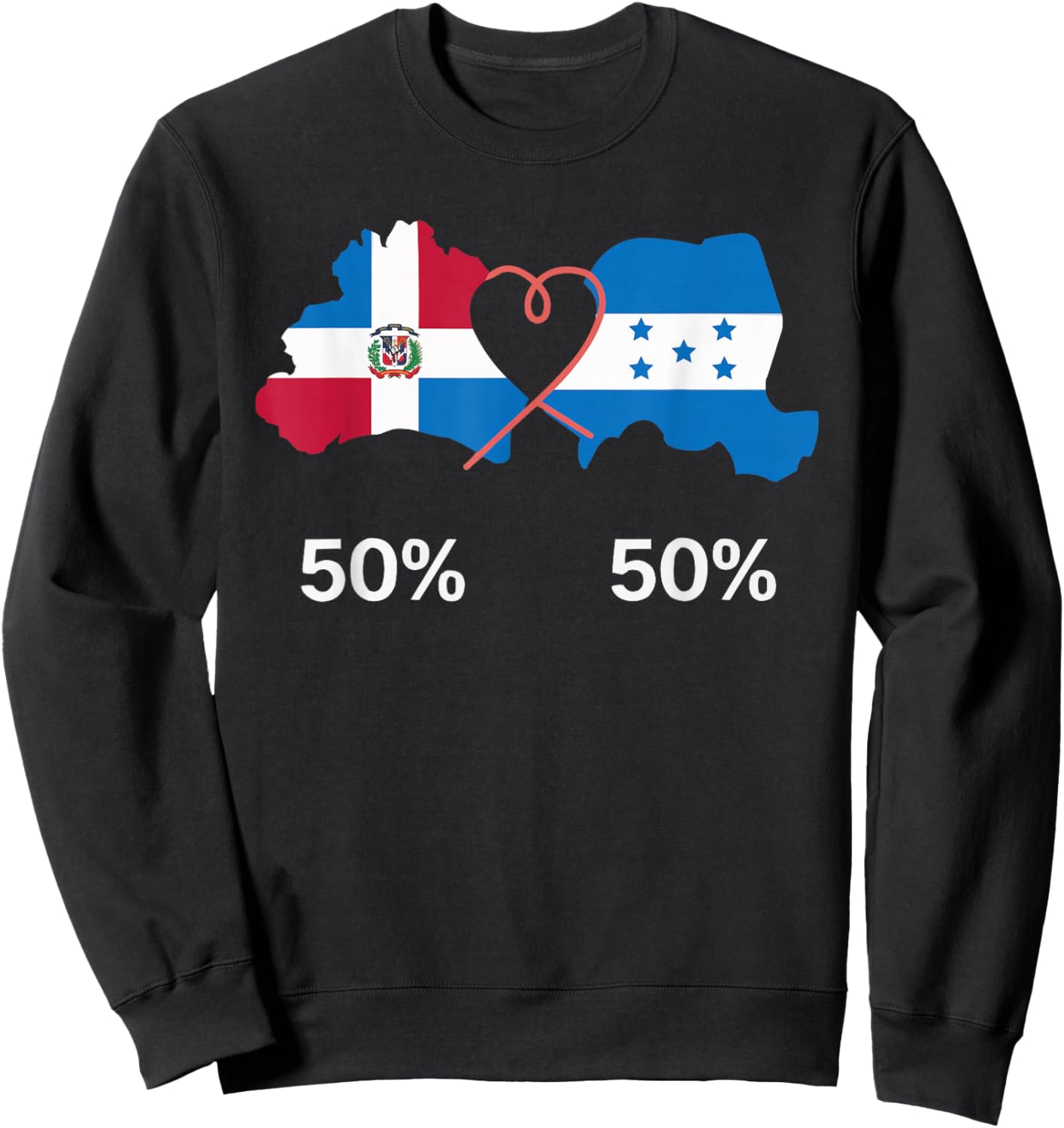 Half Dominican Half Honduran Dominican Republic Honduras Sweatshirt - Sweatshirt | Black