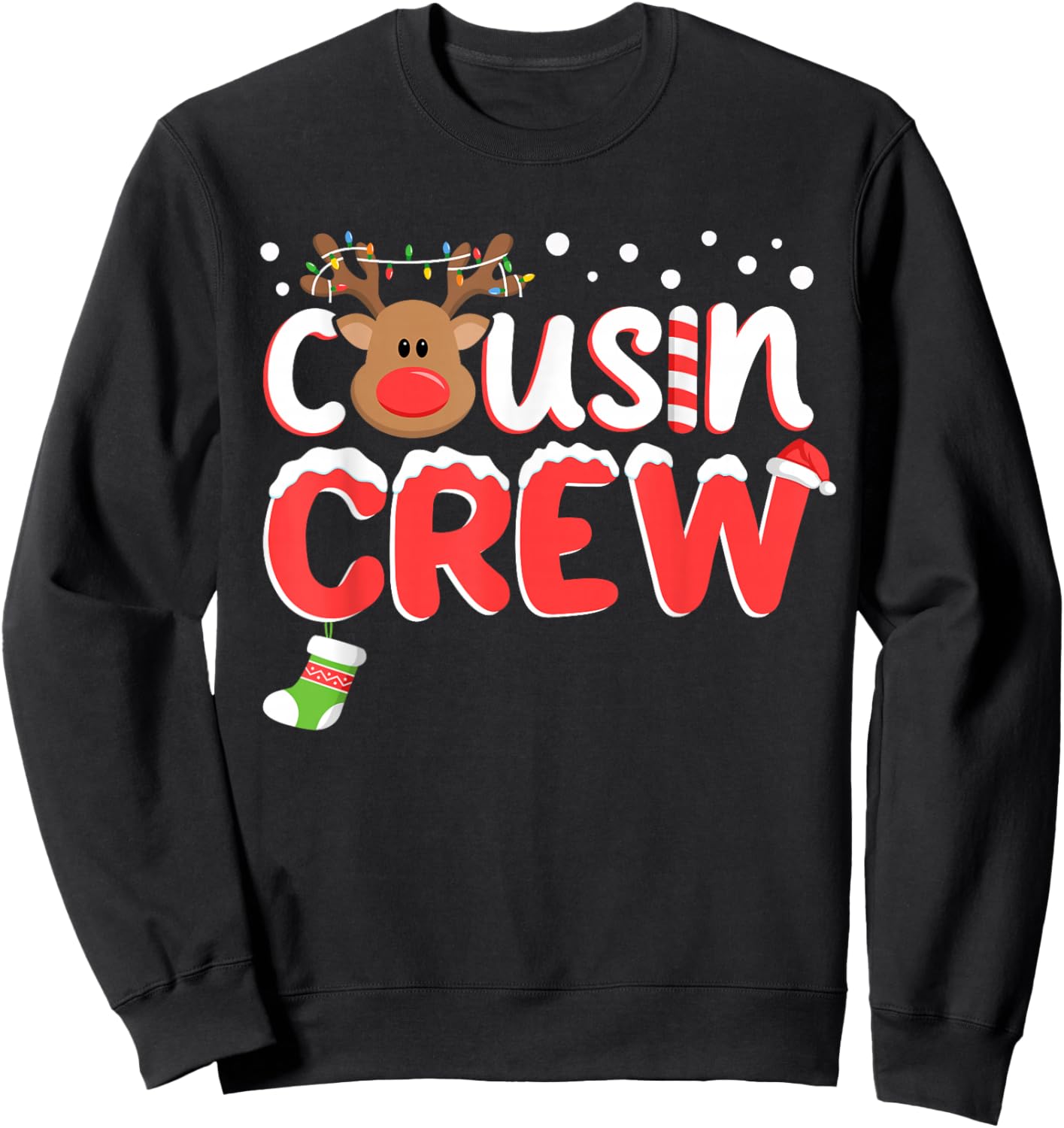 Cousin Crew Christmas Kids Cousins Christmas Matching Family Sweatshirt - Sweatshirt | Black