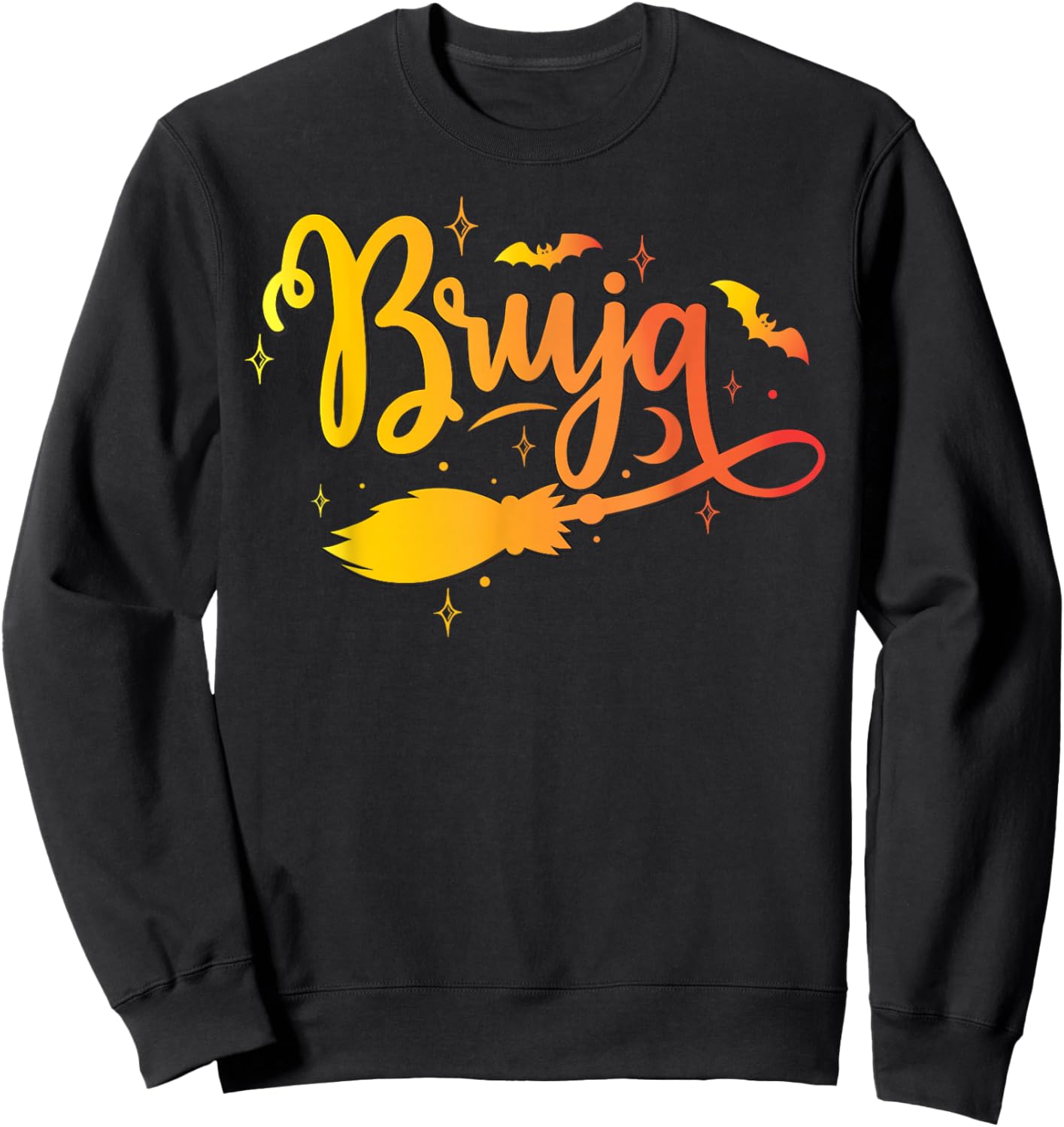 Bruja Halloween Witch Bat Costume Witches Women Brujas Sweatshirt - Sweatshirt | Black