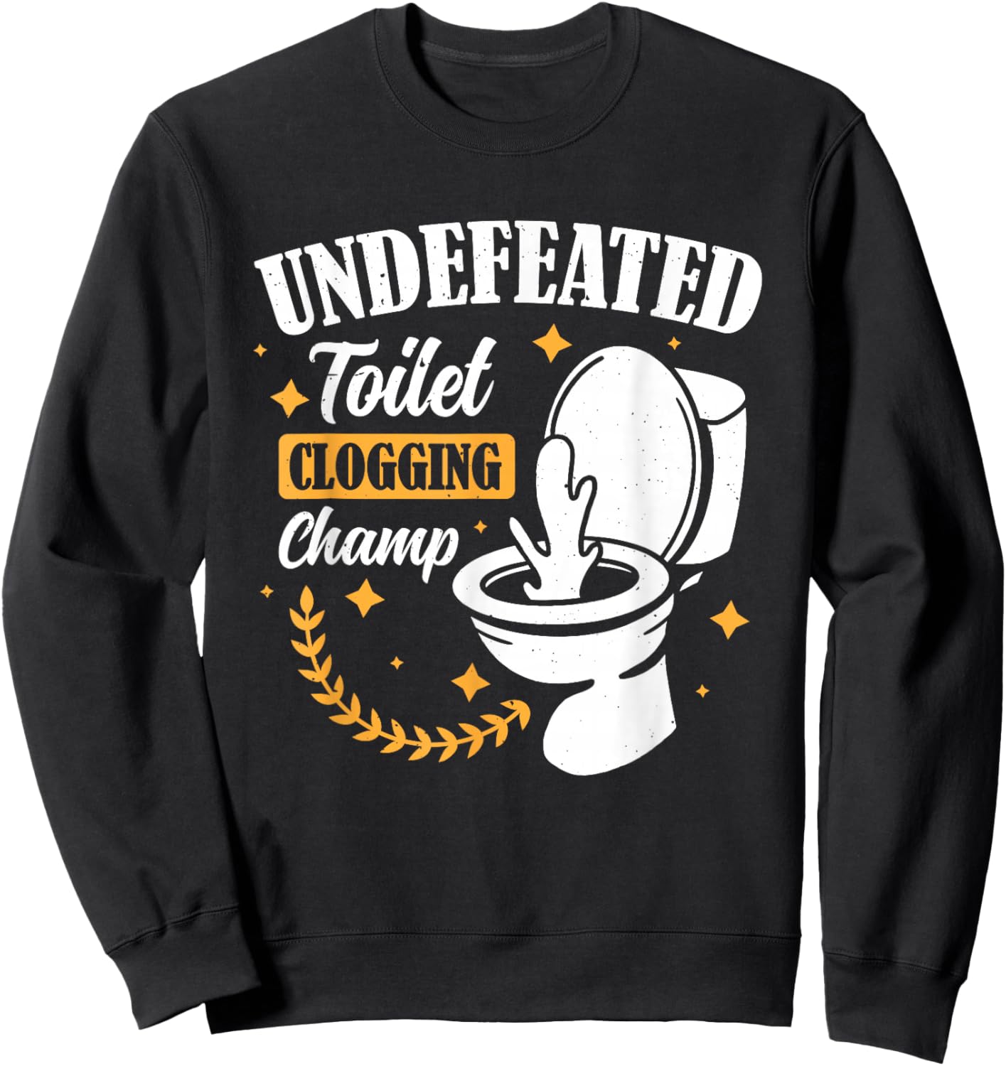 Clogged Toilet Funny Embarrassing Bathroom Adults Black Small Short Sleeve Sweatshirt - Sweatshirt | Black