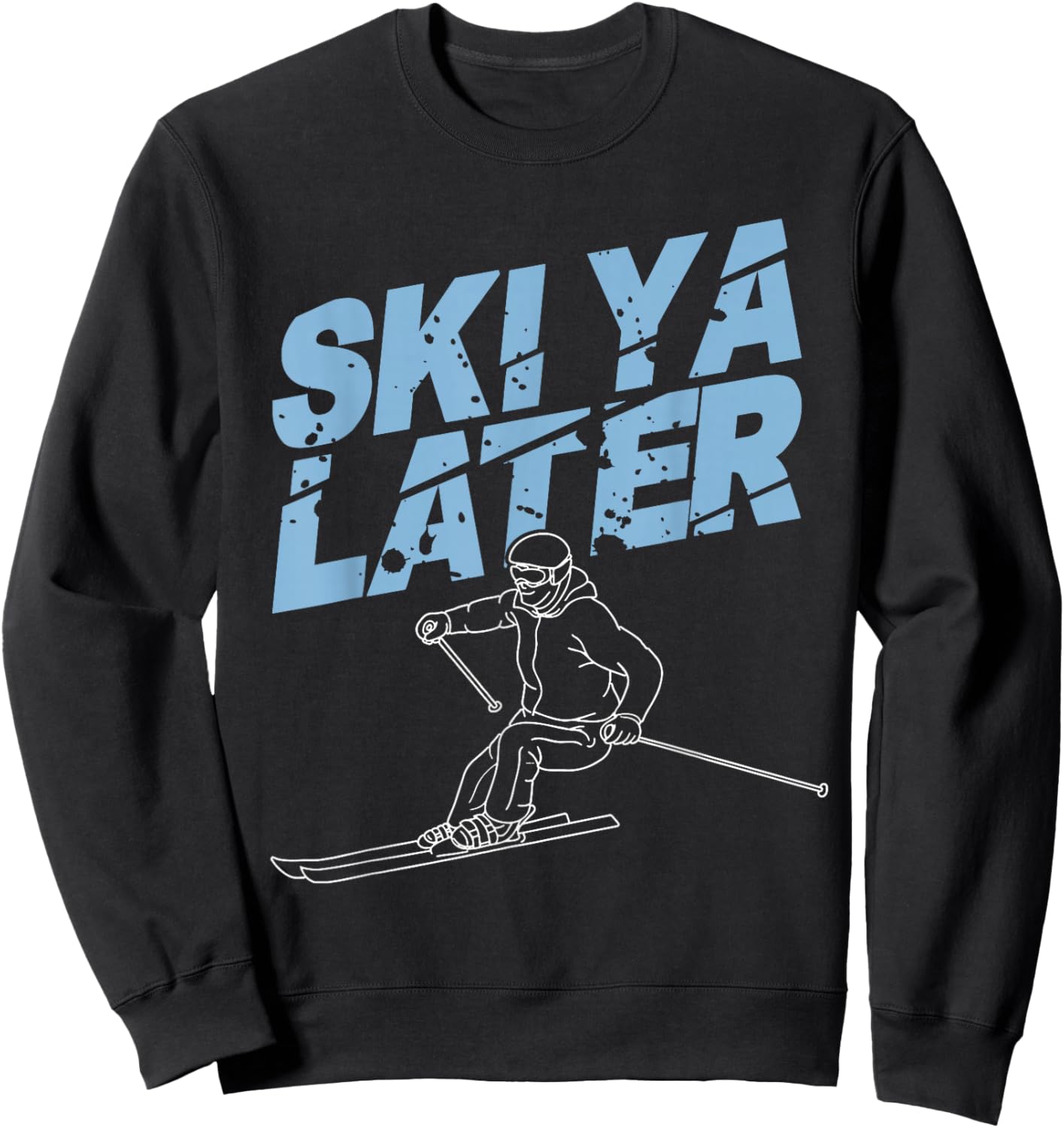 Unique Skiing Art Women Kids Skier Mountain Skiing Sweatshirt - Sweatshirt | Black