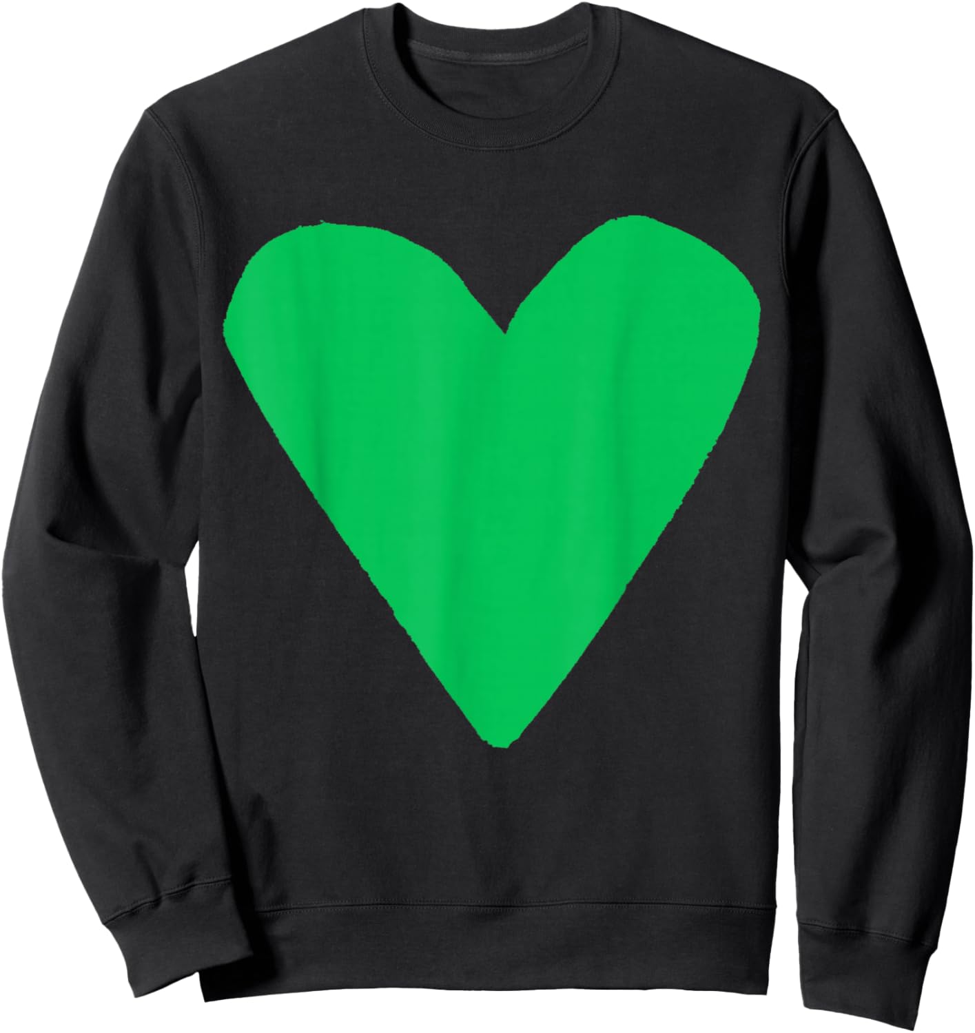 Cute Green Heart Sweatshirt - Sweatshirt | Black