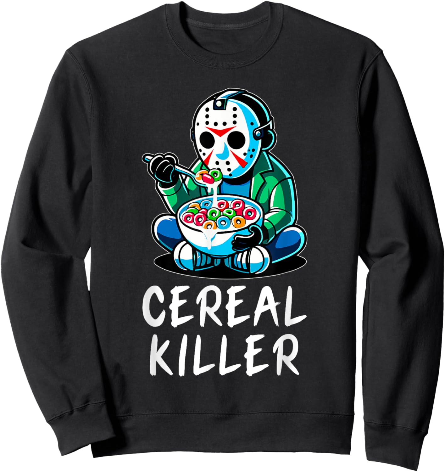 Halloween Spirit Funny Halloween Character Breakfast Cereal Killer Gift -Adults Black Sweatshirt - Sweatshirt | Black