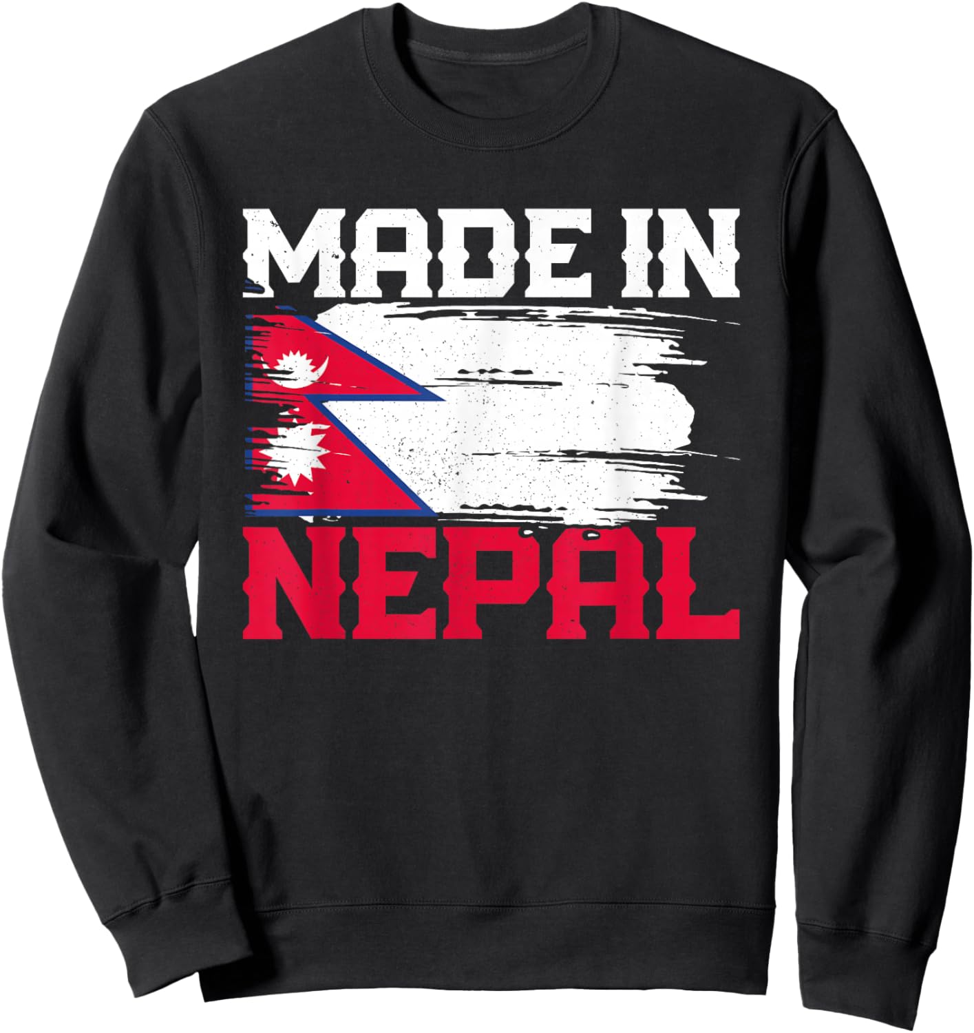 Nepal Nepali Flag Sweatshirt - Sweatshirt | Black