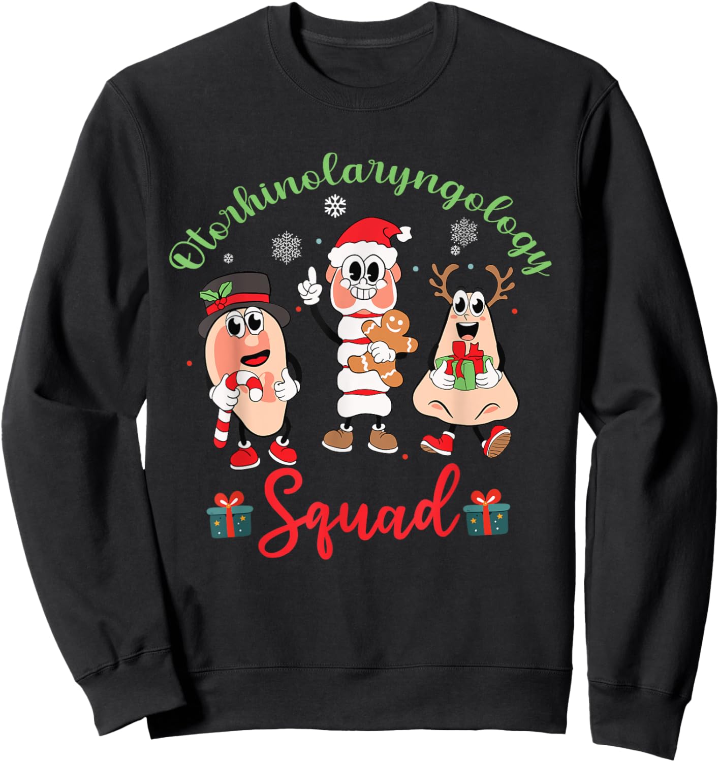 Otolaryngologist Squad ENT Nurse Christmas Xmas Holiday Sweatshirt - Sweatshirt | Black