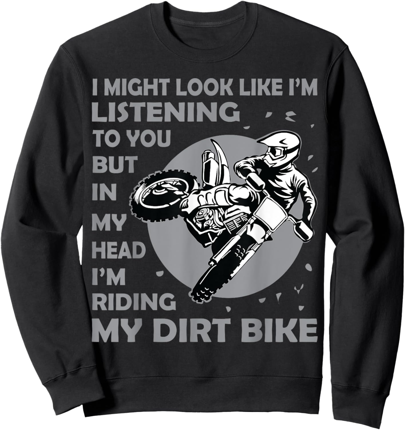 Funny Dirt Bike Art Women Motocross Dirt Bike Rider Sweatshirt - Sweatshirt | Black