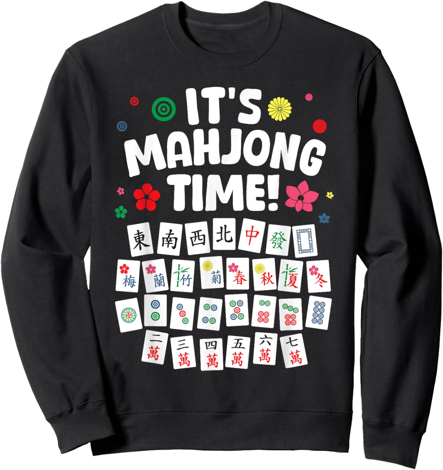 Funny Mahjong Design Women Mah Jongg Mahjong Player Sweatshirt - Sweatshirt | Black