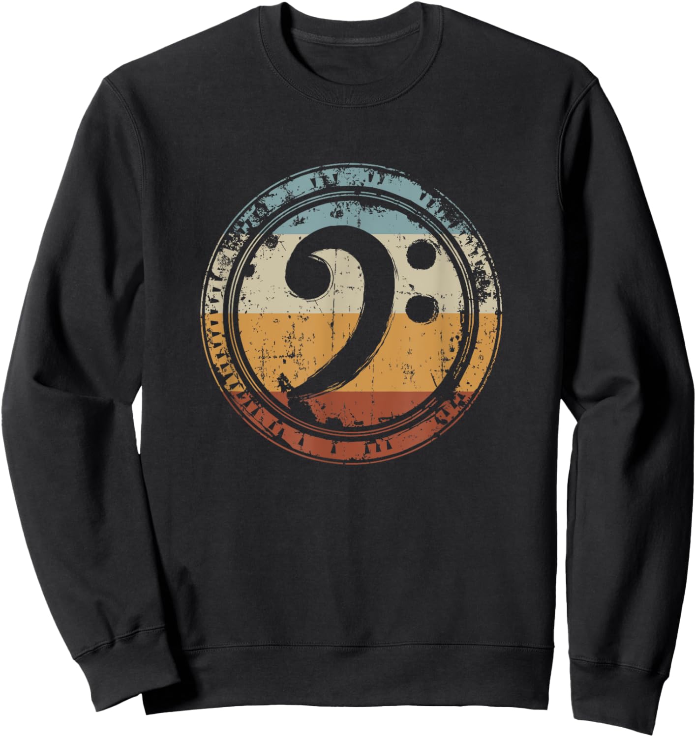 Vintage Bass Clef for Bass Player Bassist Sweatshirt - Sweatshirt | Black