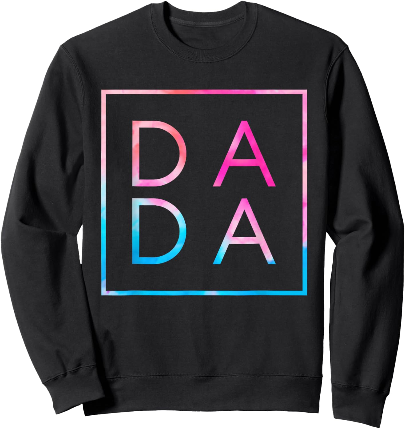 Matching Dada And Mama Family -Adults Men's Black Small Classic Tie-Dye Father's Day Sweatshirt - Sweatshirt | Black