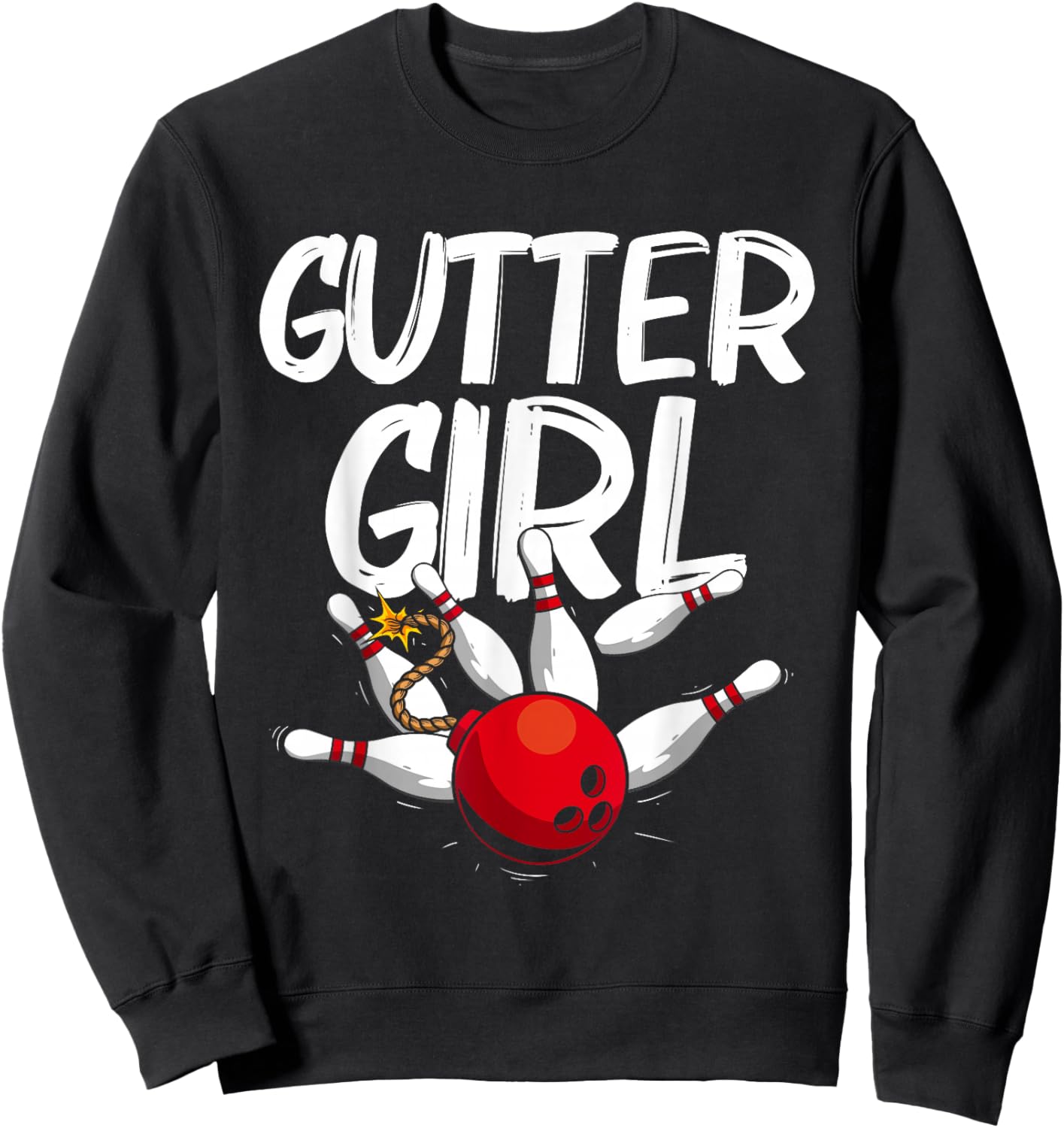 Funny Bowling Design For Girls Women Bowler Bowling Lover Sweatshirt - Sweatshirt | Black