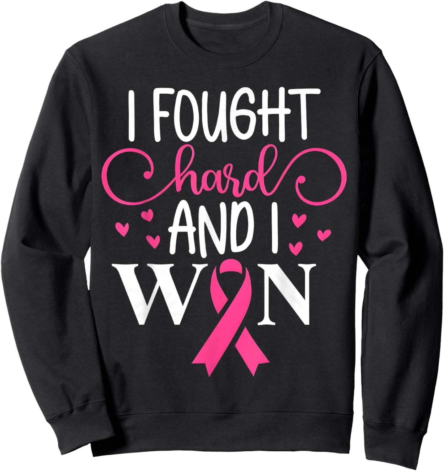 Breast Cancer Awareness I Fought Like A Girl And Won Women Sweatshirt - Sweatshirt | Black