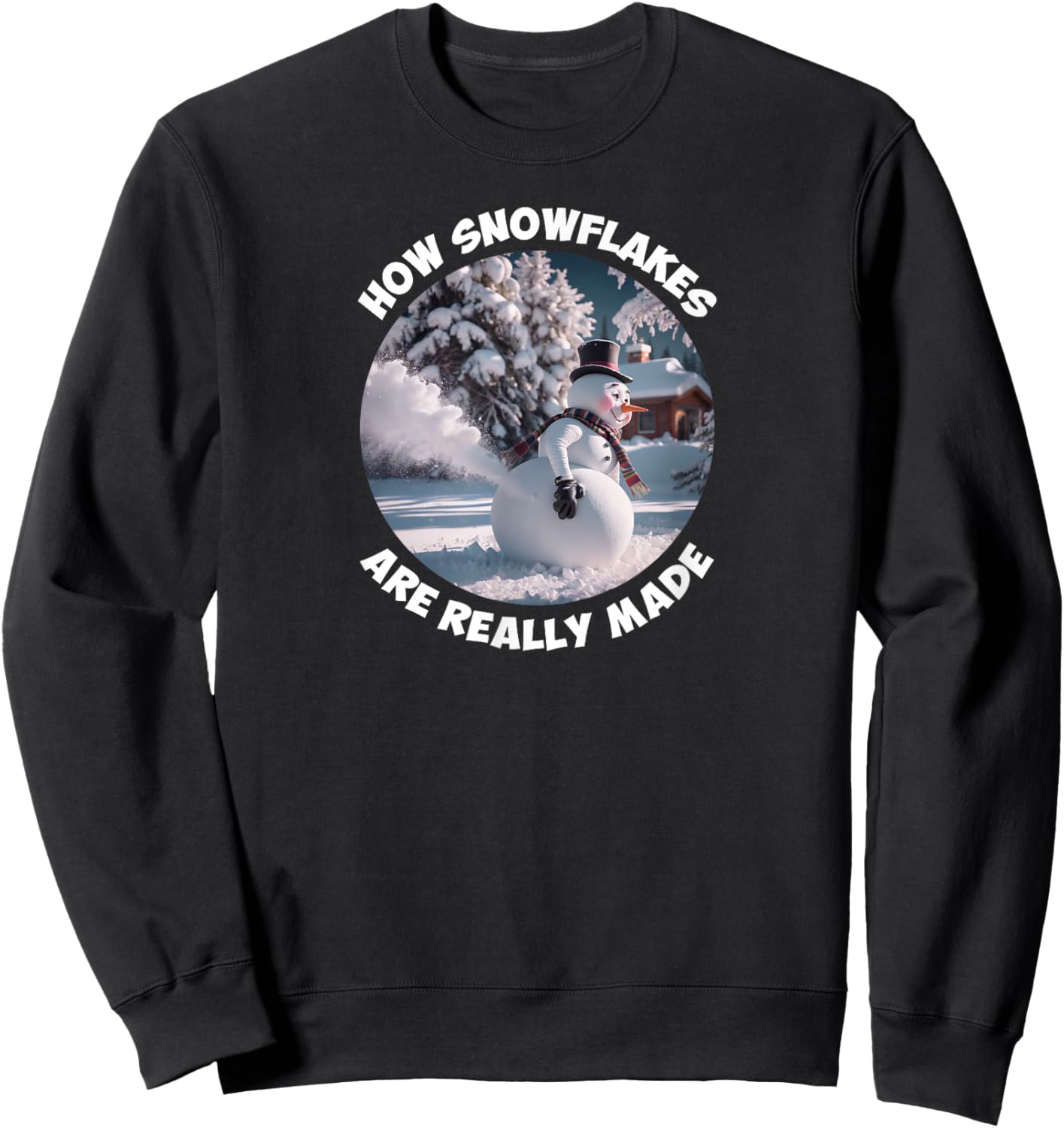 Funny Cute How Snowflakes Are Really Made Christmas Costume Sweatshirt - Sweatshirt | Black