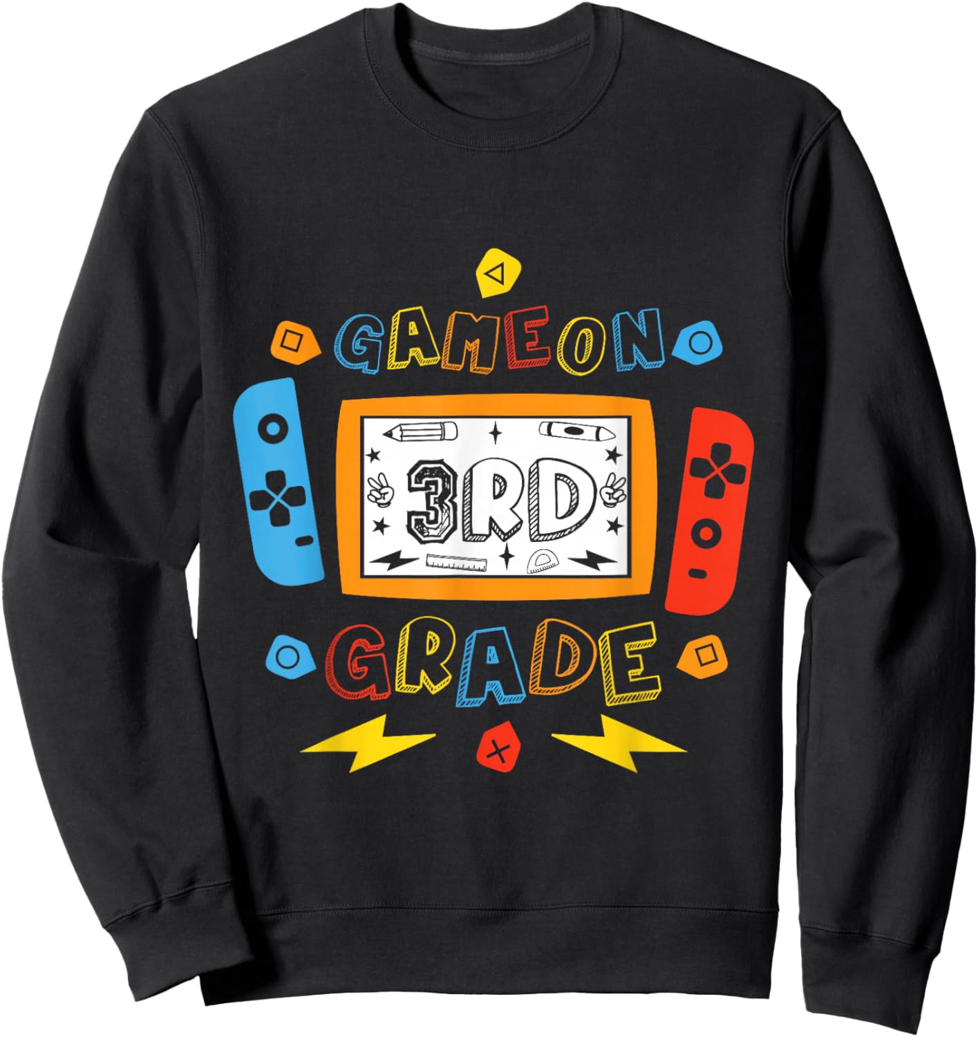 3rd Grade Level Unlocked Game On 3rd Grade Back To School Sweatshirt - Sweatshirt | Black