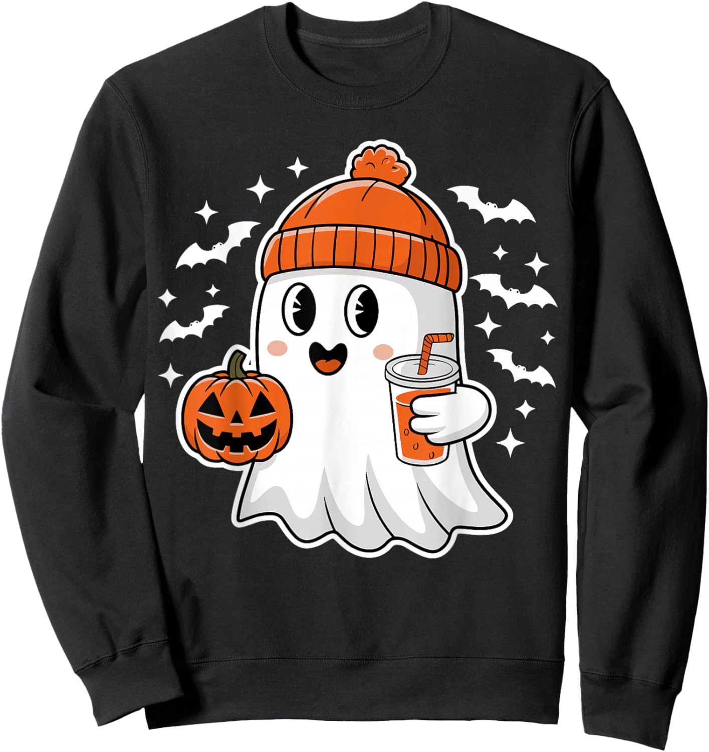 Halloween Ghost Drink Pumpkin Sweatshirt - Sweatshirt | Black