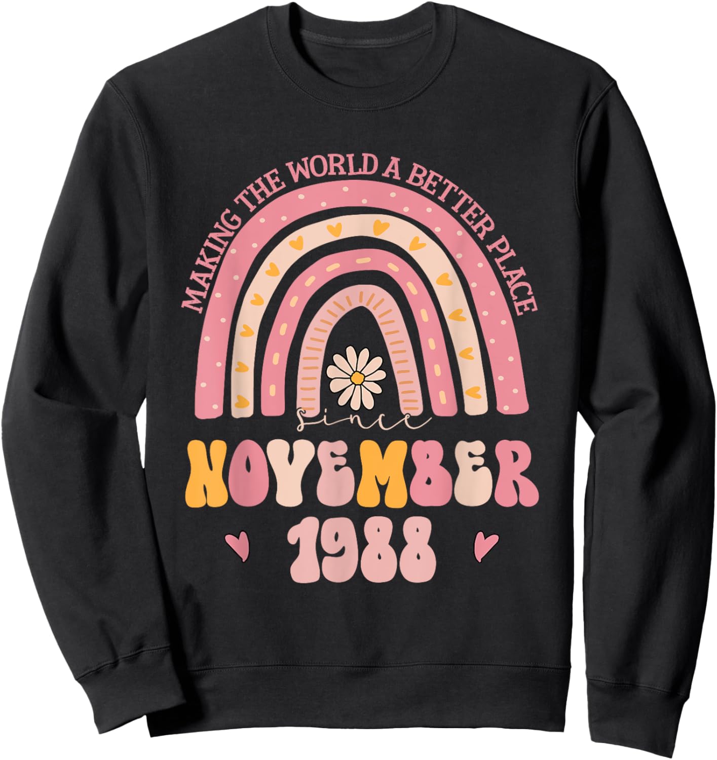 Turning 36 Retro November 1988 36th birthday Sweatshirt - Sweatshirt | Black
