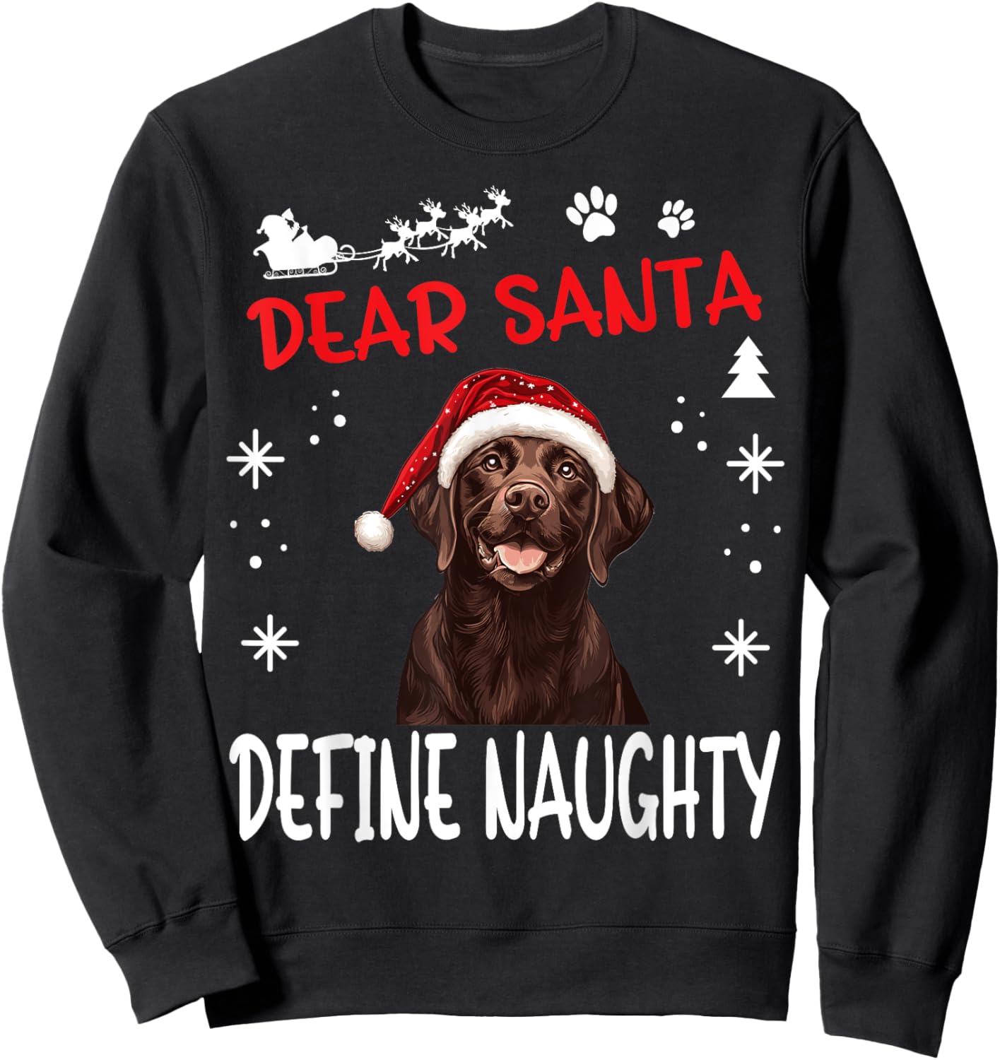 Cute Labrador Retriever Dog Christmas Dear Santa Define Sweatshirt - Sweatshirt | Black