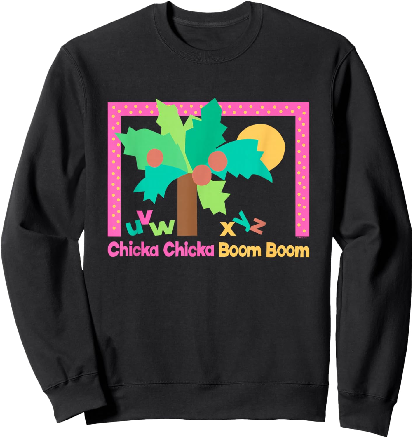 Chicka Chicka Boom Boom U V W X Y Z Retro Colorful Big Logo Sweatshirt - Sweatshirt | Black