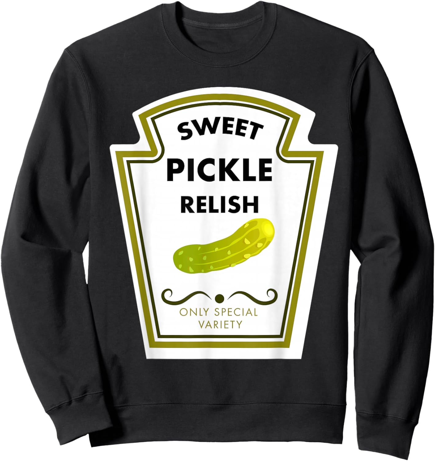 Sweet Pickle Relish Funny Vintage Food Label Retro Design Sweatshirt - Sweatshirt | Black