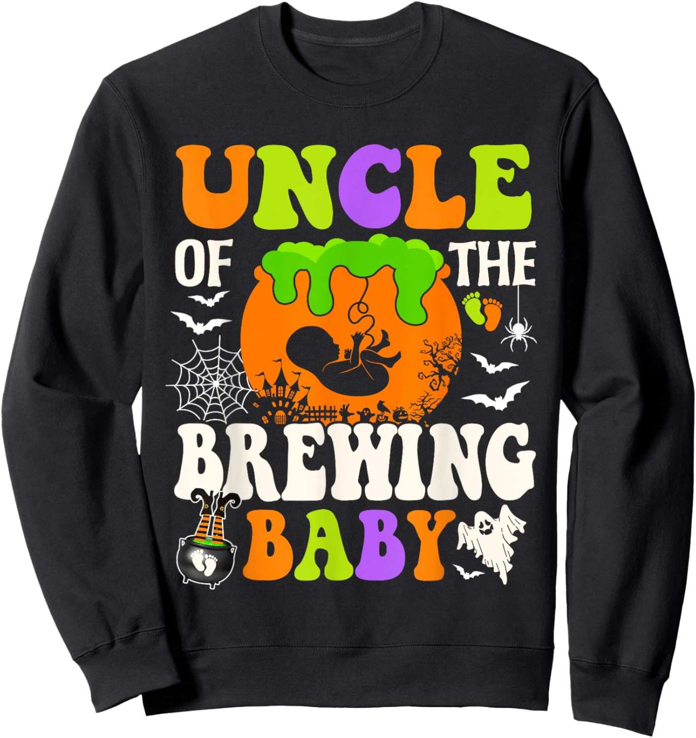 Uncle Of The Brewing Baby Halloween Pregnancy Baby Shower Sweatshirt - Sweatshirt | Black