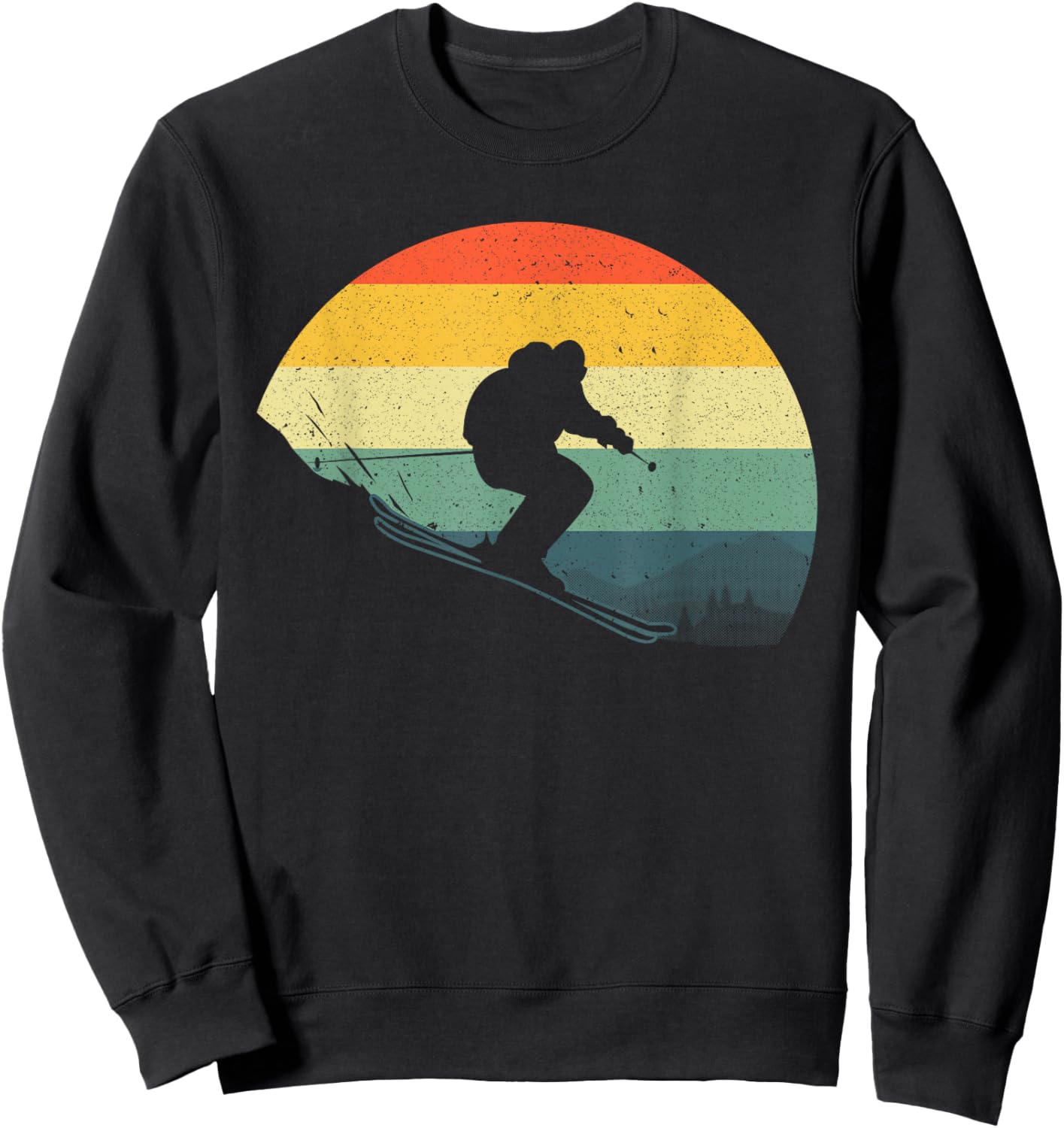 Funny Skiing Design Women Downhill Ski Lover Skier Sweatshirt - Sweatshirt | Black