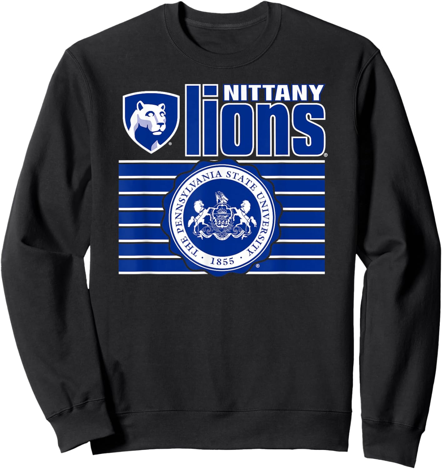 Penn State Nittany Lions Seal Stripe Officially Licensed Sweatshirt - Sweatshirt | Black